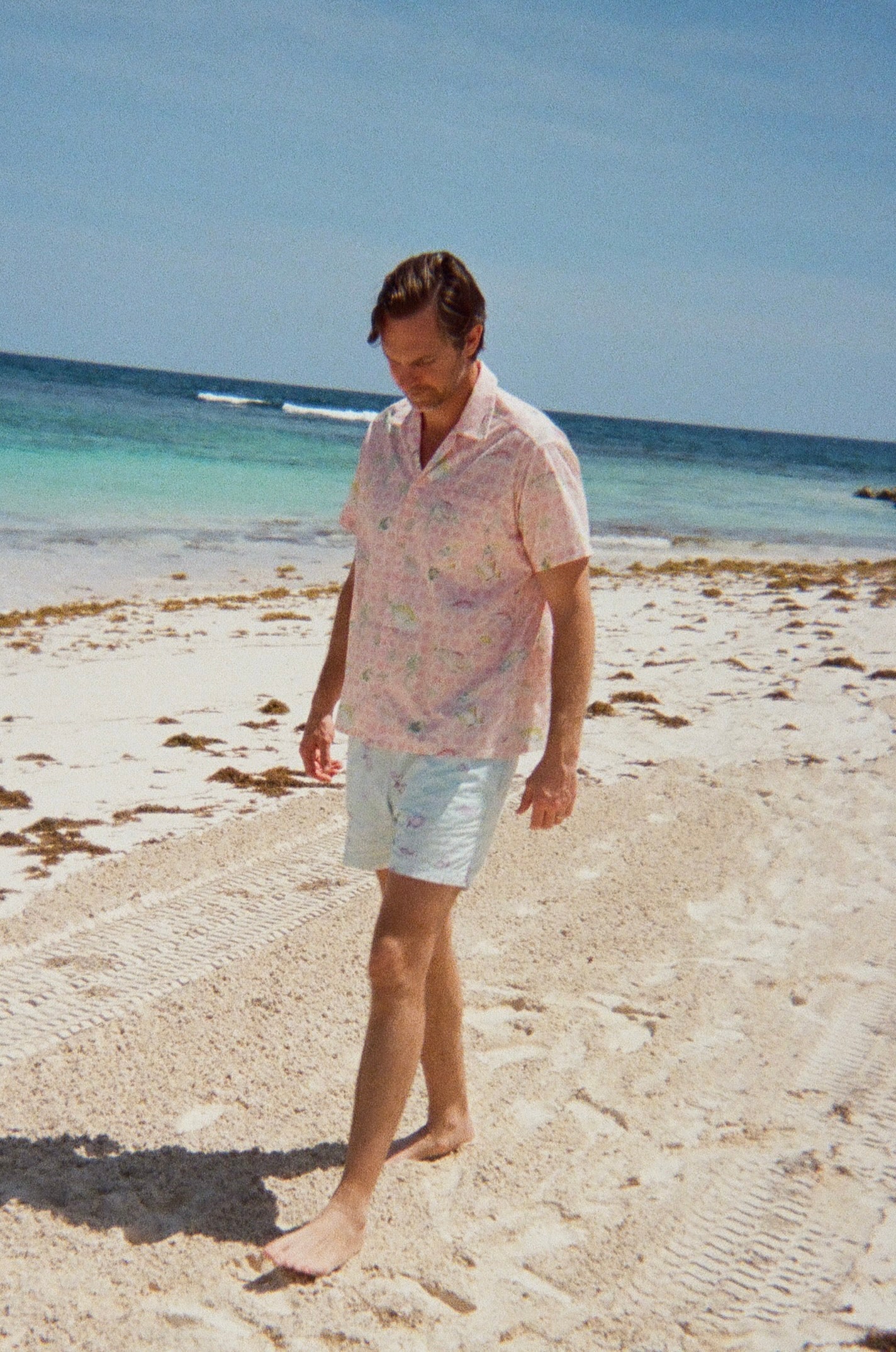 Collared Shirt in Pink Fishing Net