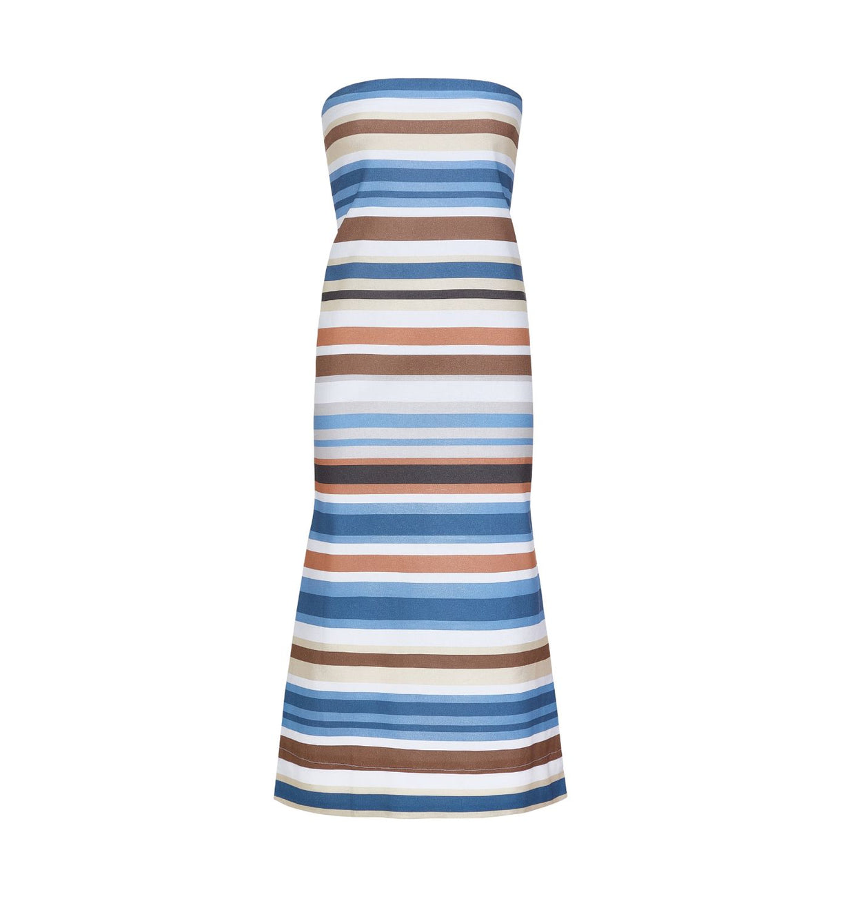 Strapless A-Line Dress in Cool Stripe
