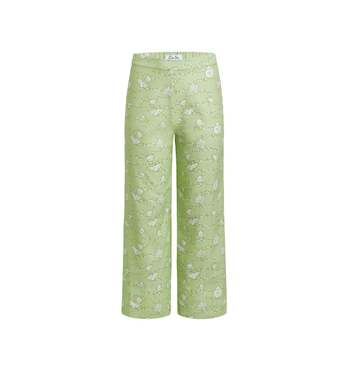 High-Waisted, Wide-Leg Pants in Lime Shell