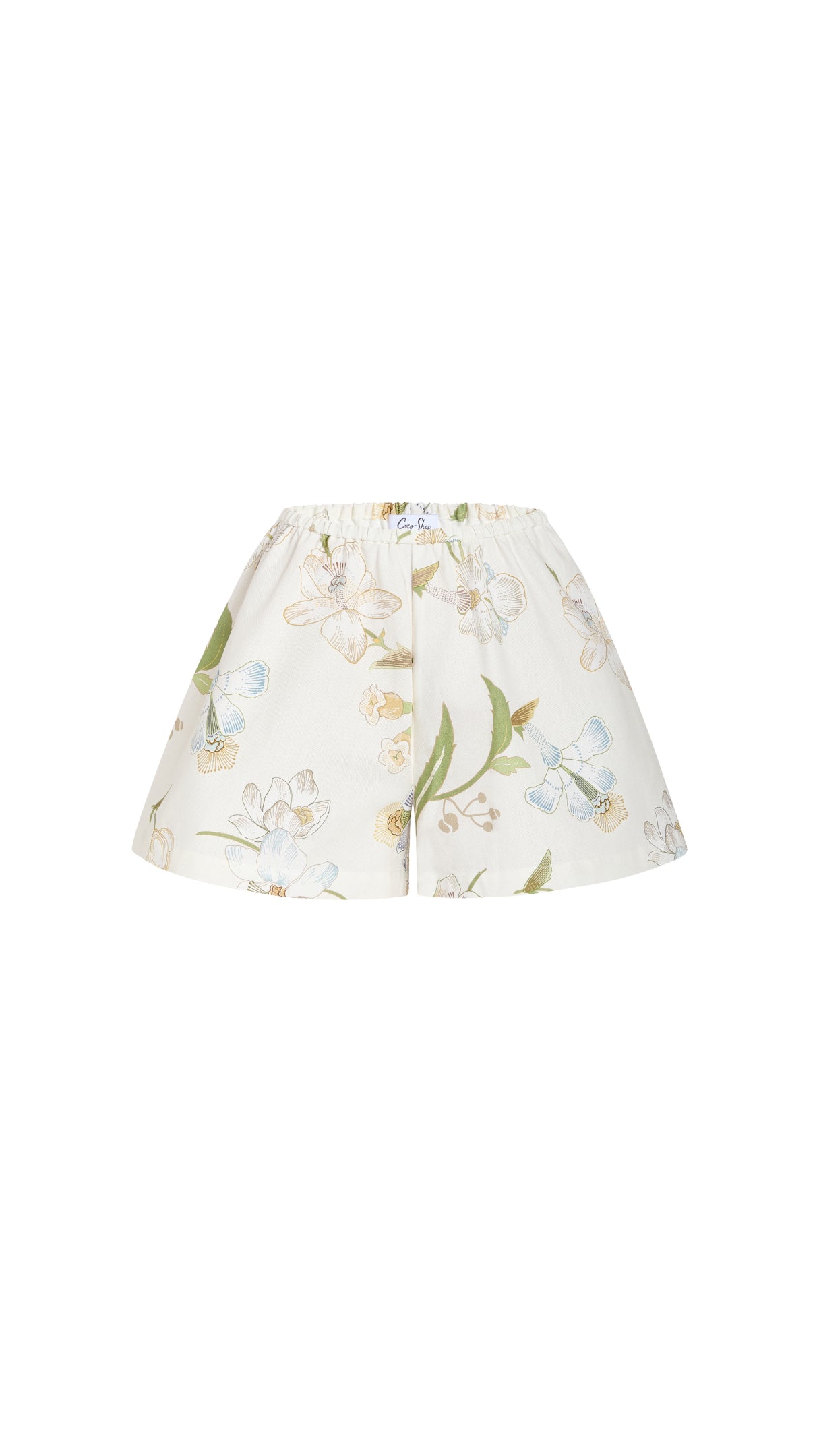 Flutter Shorts in Ivory Hibiscus