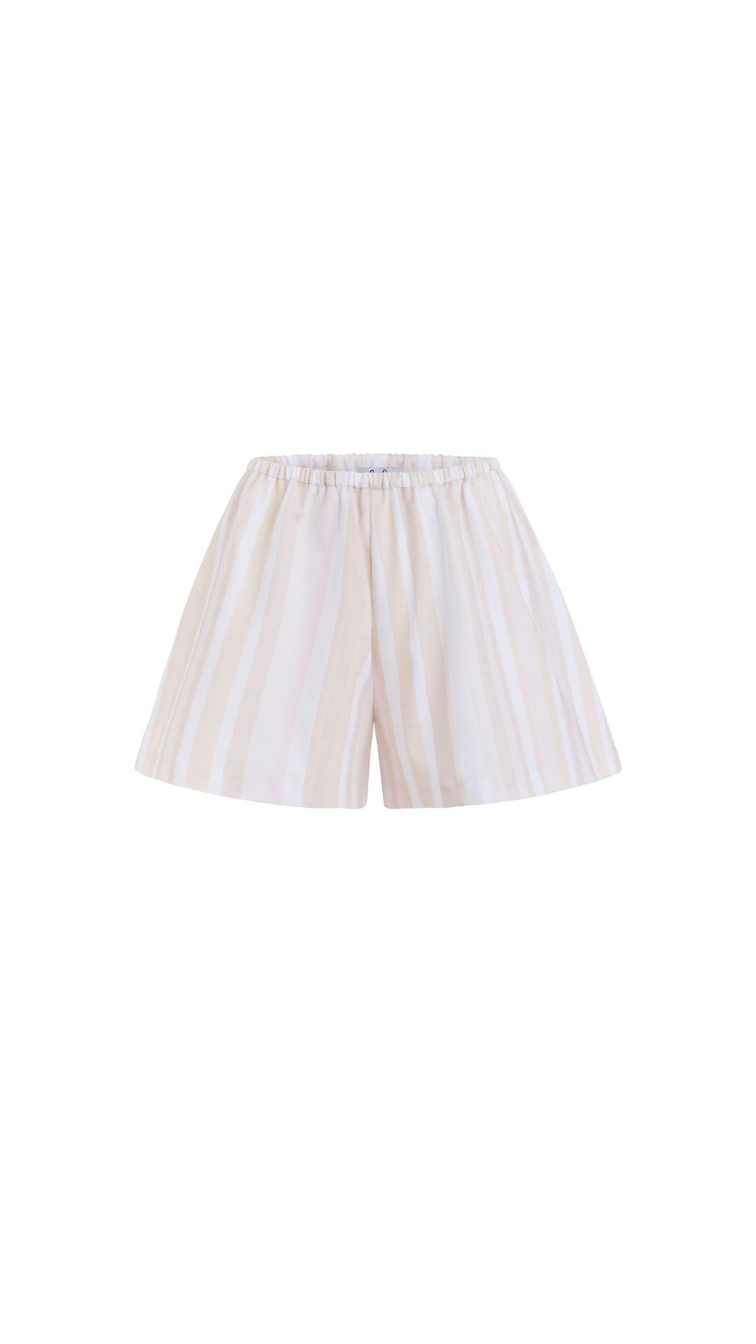 SAMPLE: Flutter Shorts in Beige Vertical Stripe