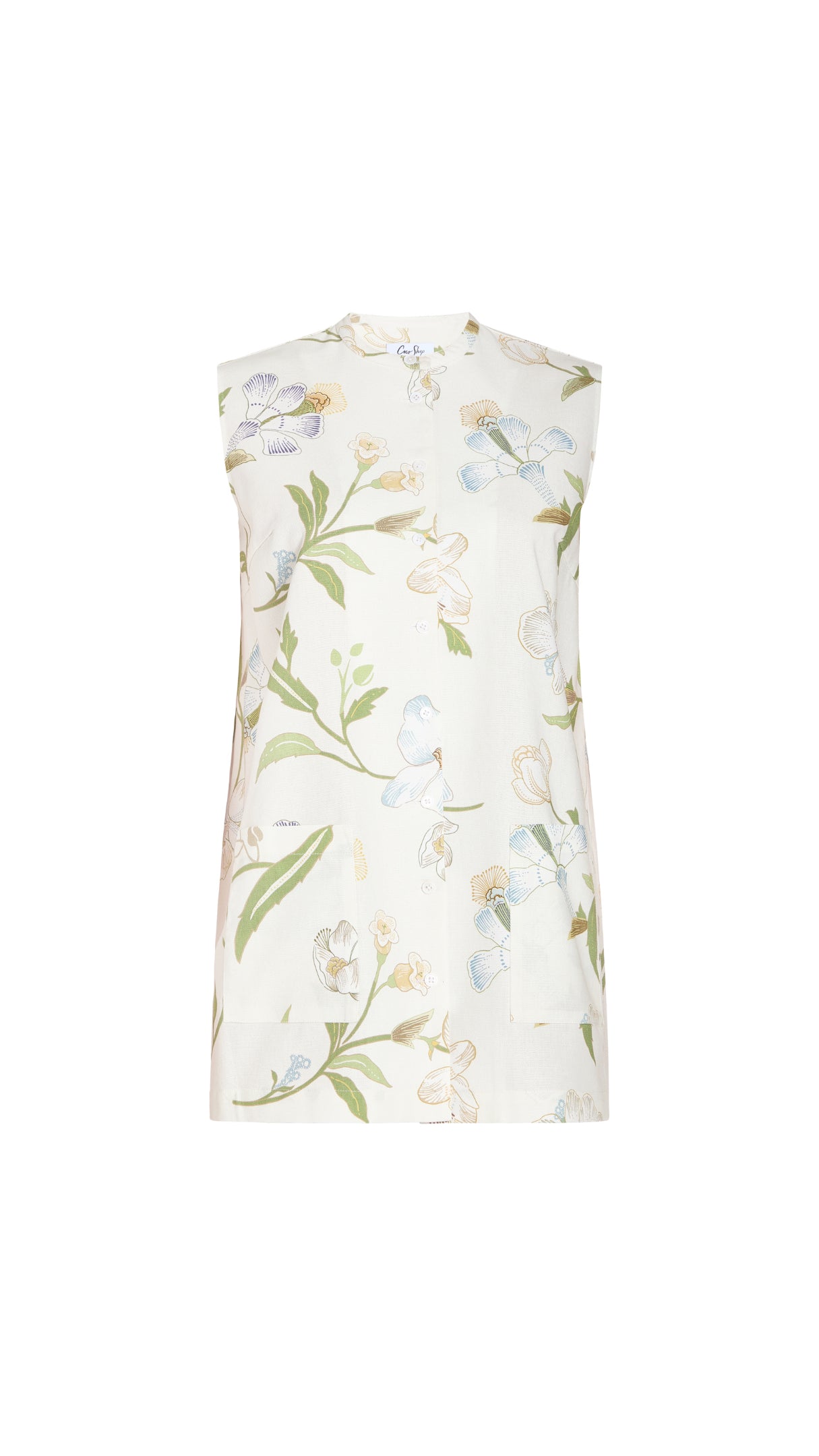 Cece Tunic Top in Ivory Hibiscus