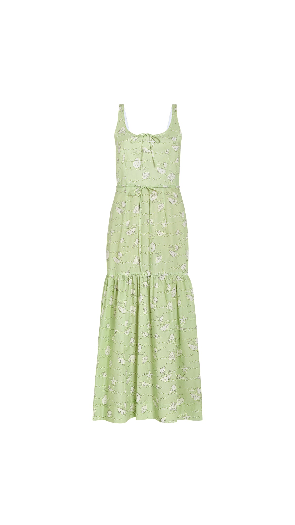 Double Drawstring Dress in Lime Shell