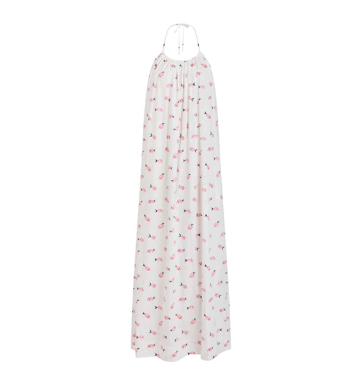 Halter Dress in Vintage Pink Fish