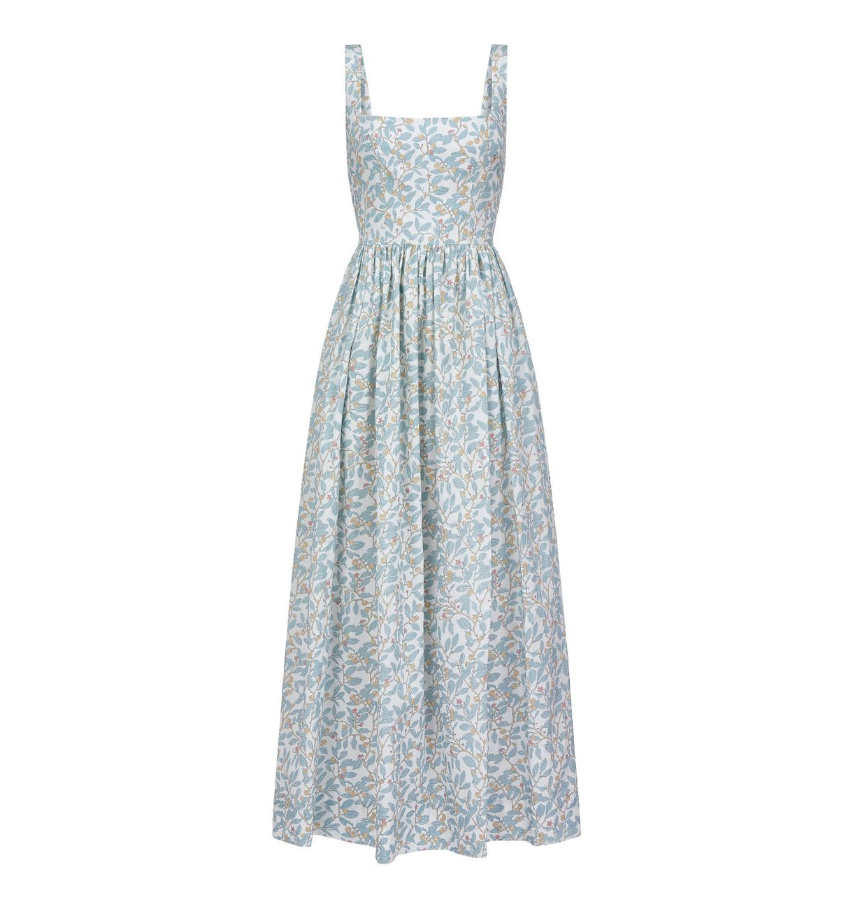 Scoop Neck Dress in Blue Limes