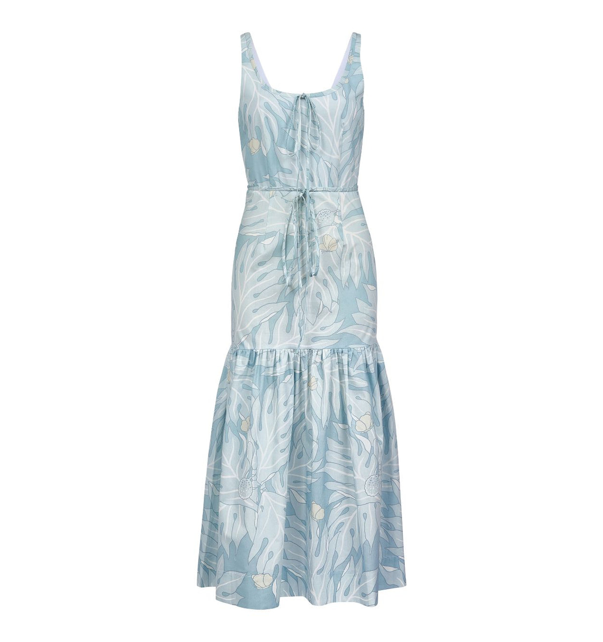 Double Drawstring Dress in Sea Blue Breadfruit