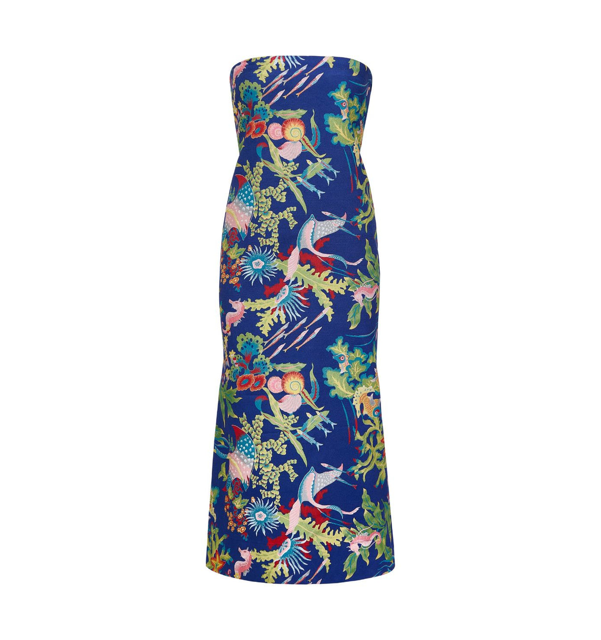 Strapless A-Line Dress in Blue Under The Sea