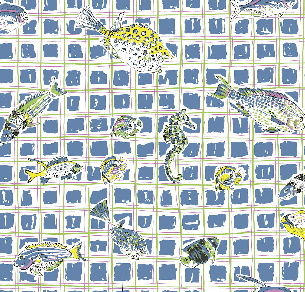 Cotton Napkins in Blue Fishing Net (Set of Four)