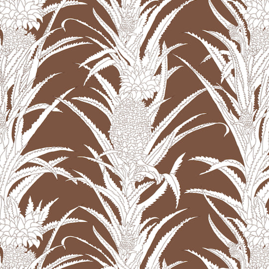 Long Slip Dress in Brown Pineapple