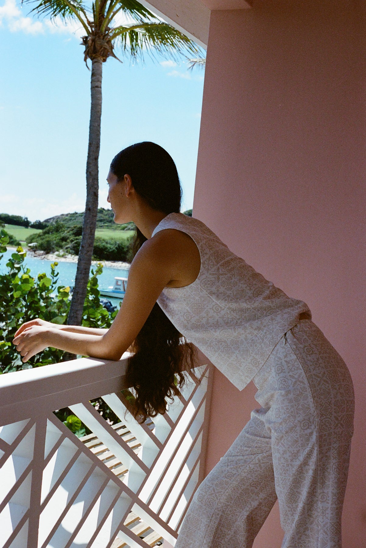 Shift Top in Beige Checkerboard