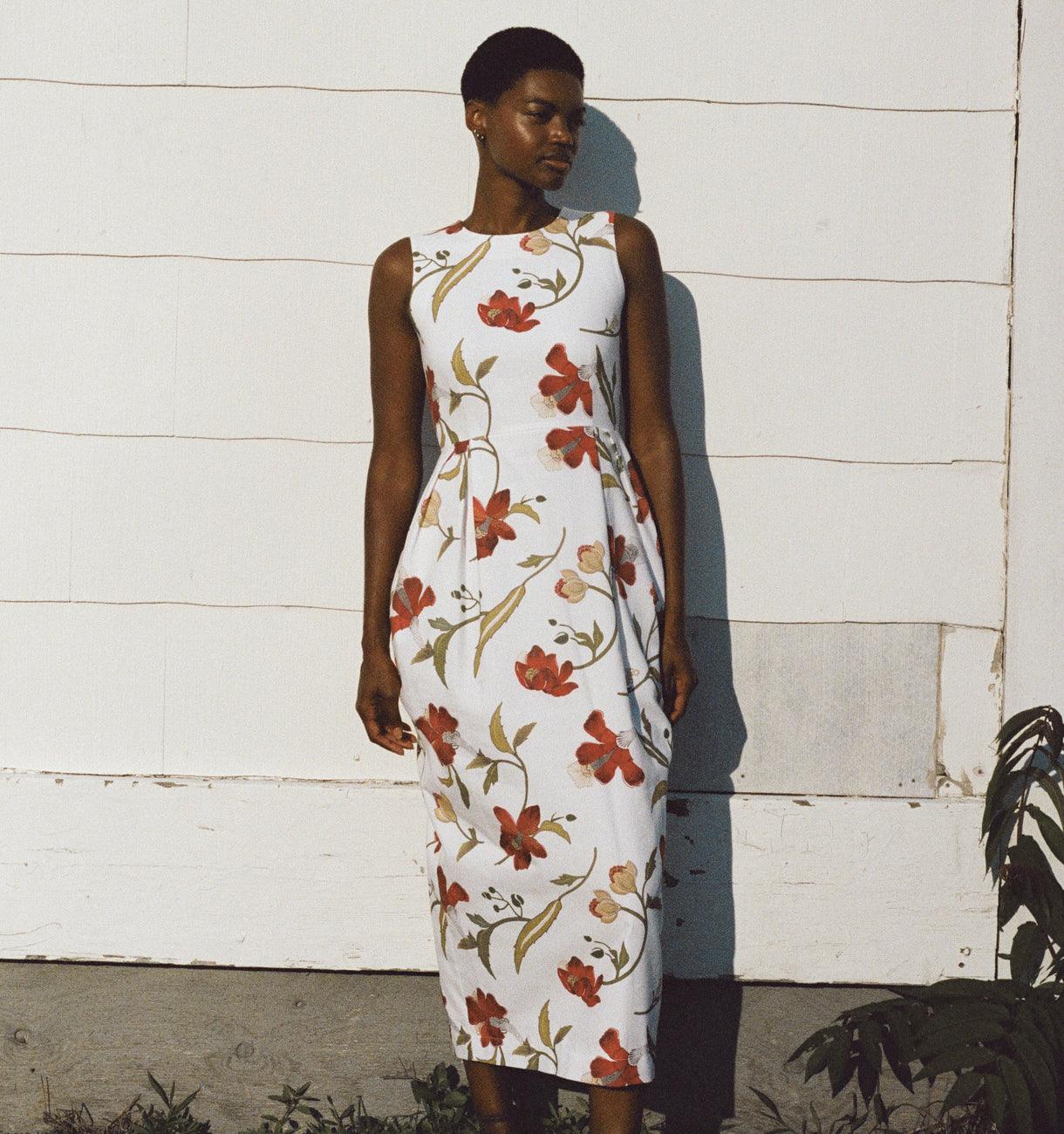 Avery Dress in Red Hibiscus