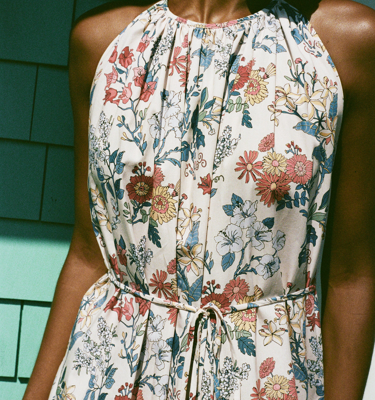 Halter Dress in Antique Floral