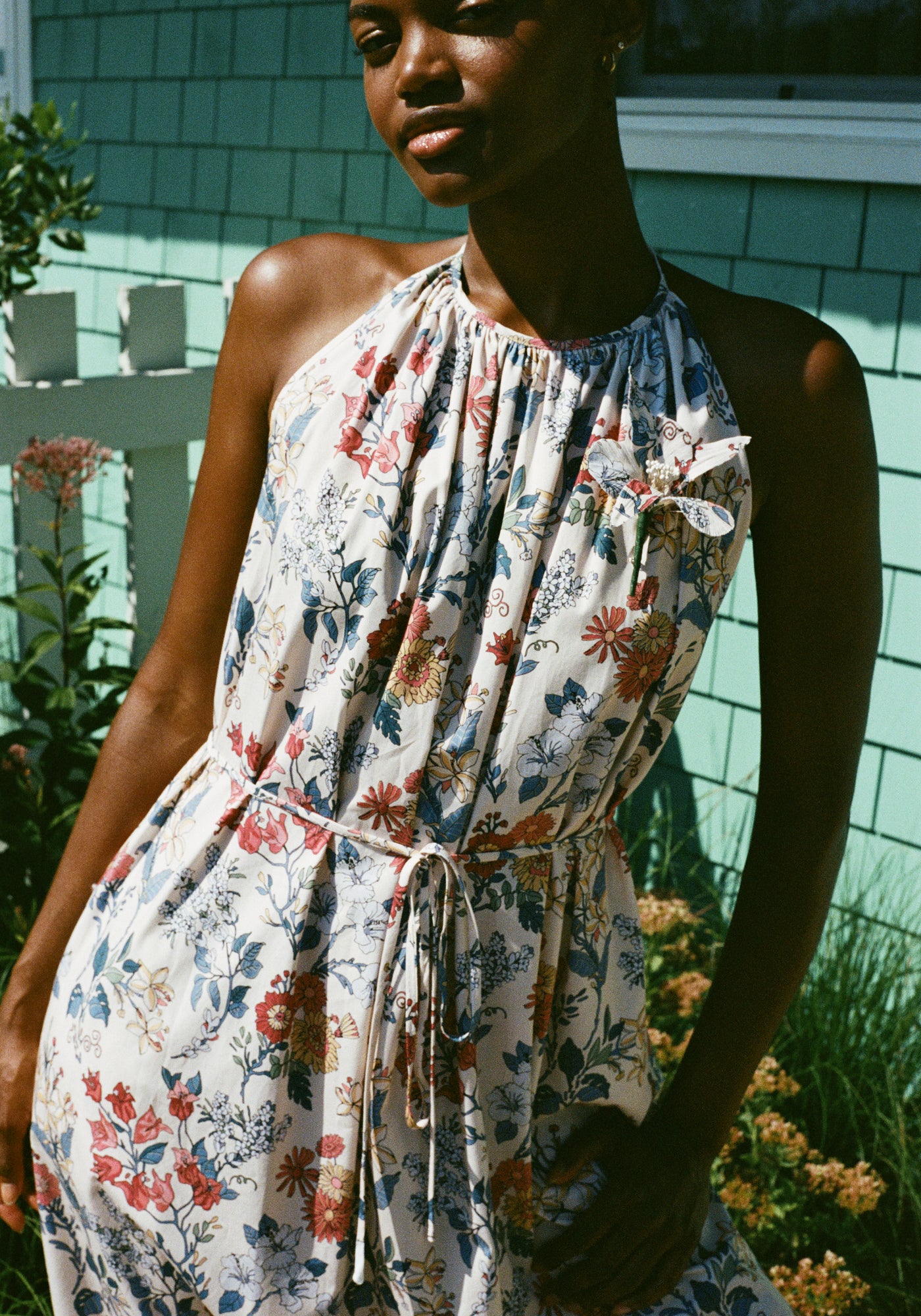 Halter Dress in Antique Floral