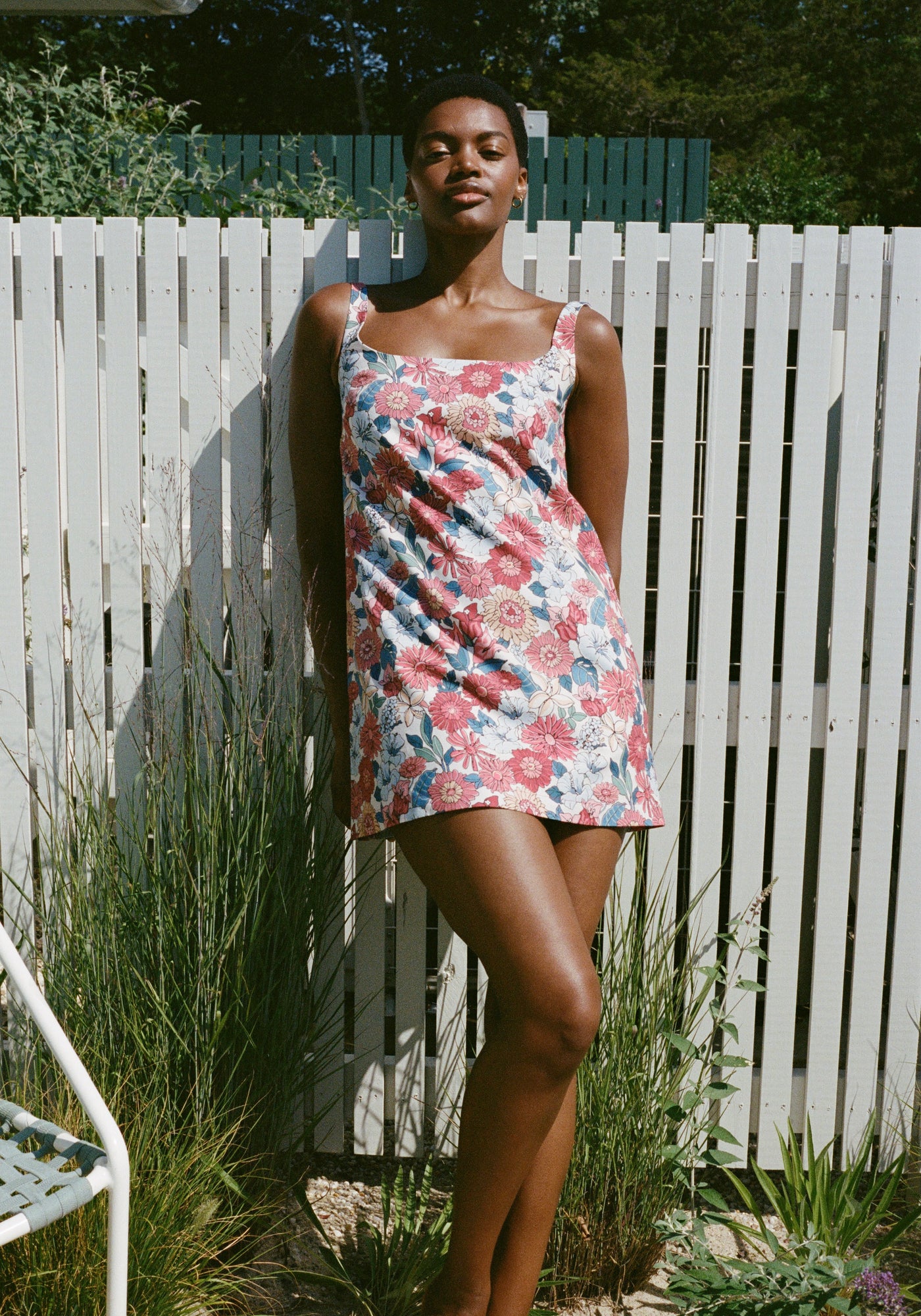 Cappie Mini Dress in Antique Flower Heads