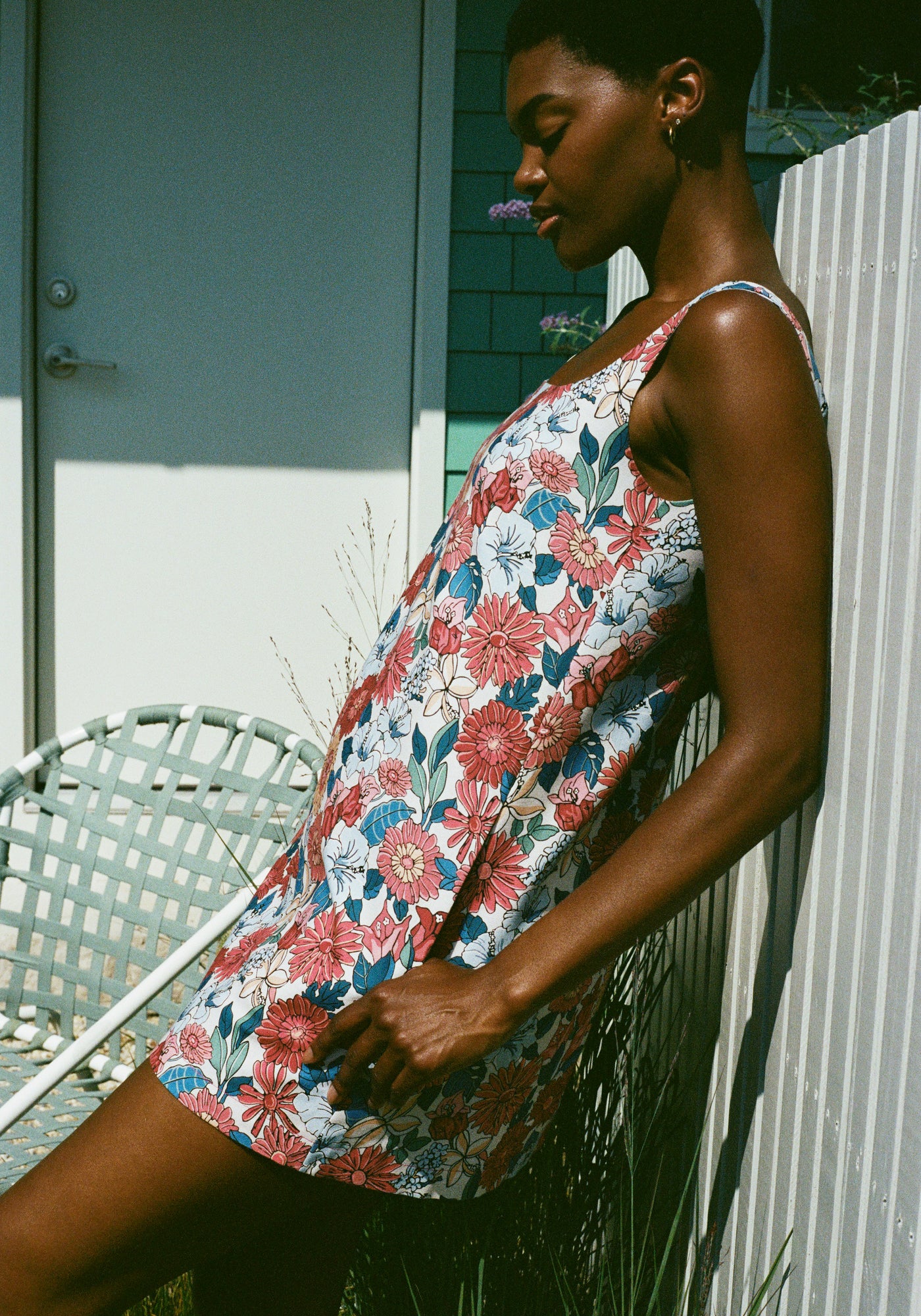 Cappie Mini Dress in Antique Flower Heads
