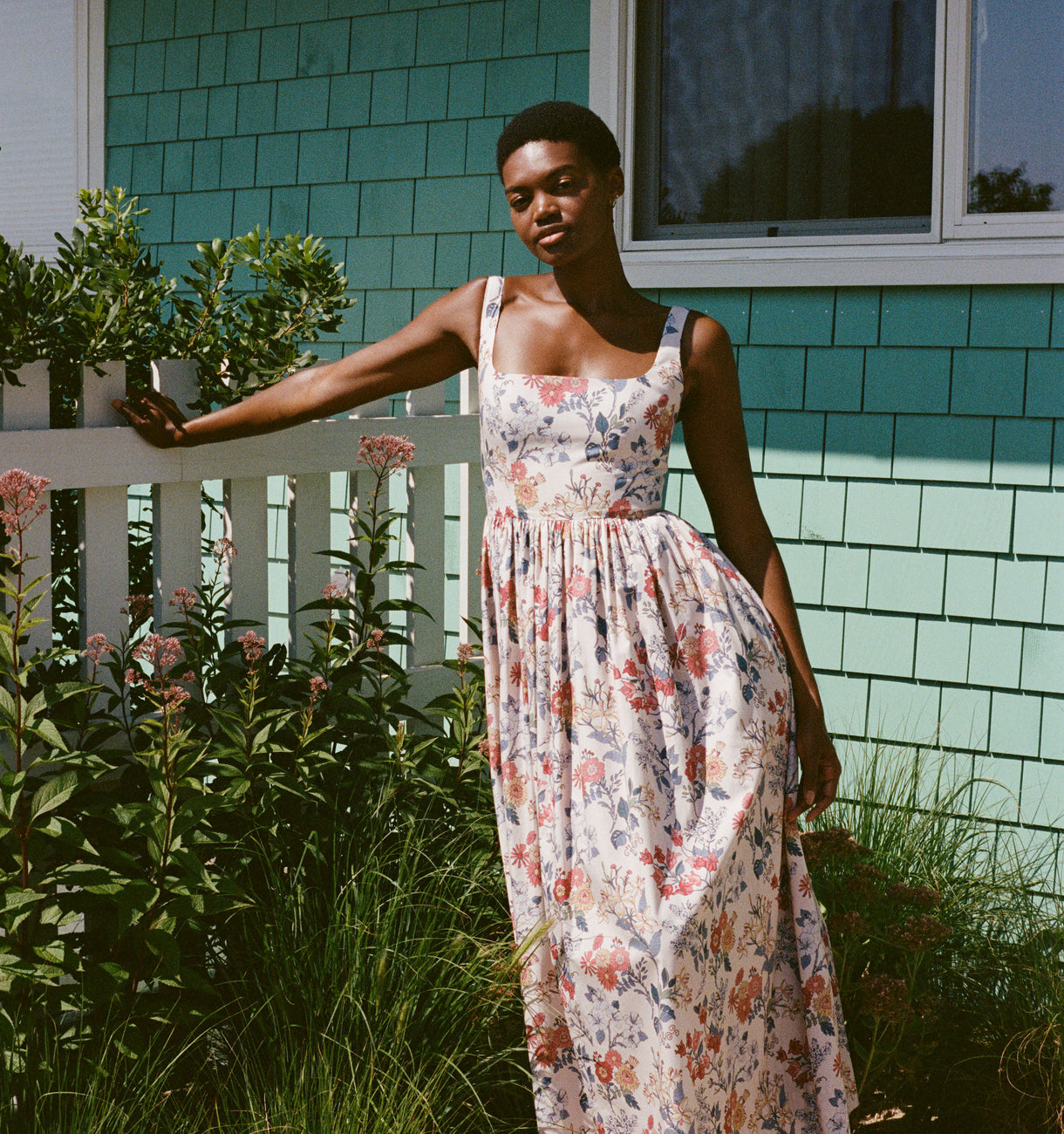 Scoop Neck Dress in Antique Floral