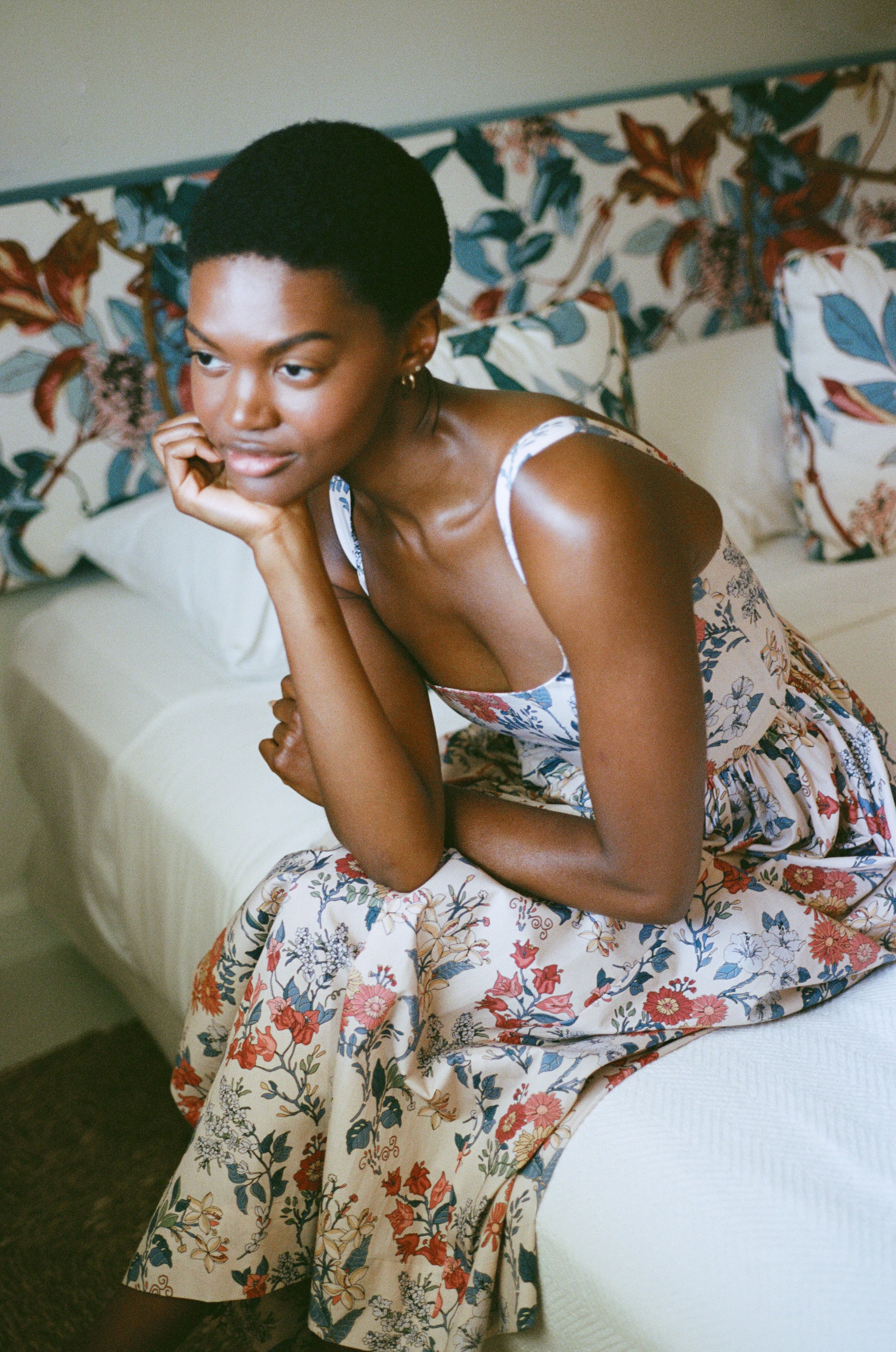 Scoop Neck Dress in Antique Floral Scoop Neck Dress in Antique Floral