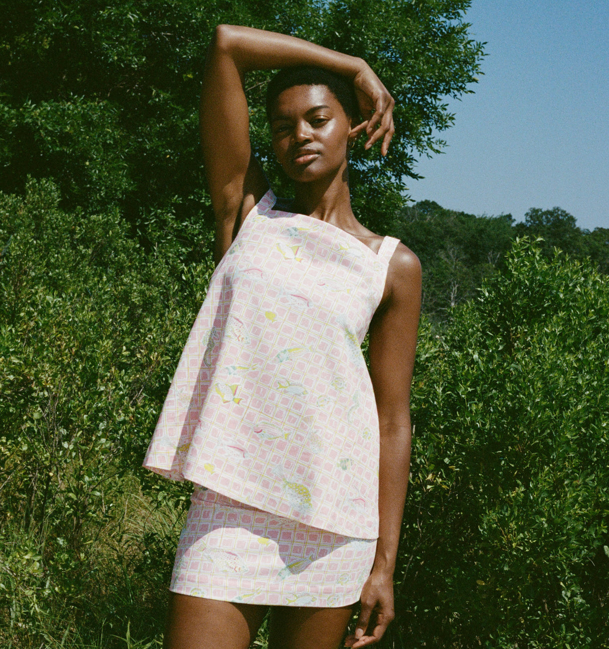 A-Line Top in Pink Fishing Net