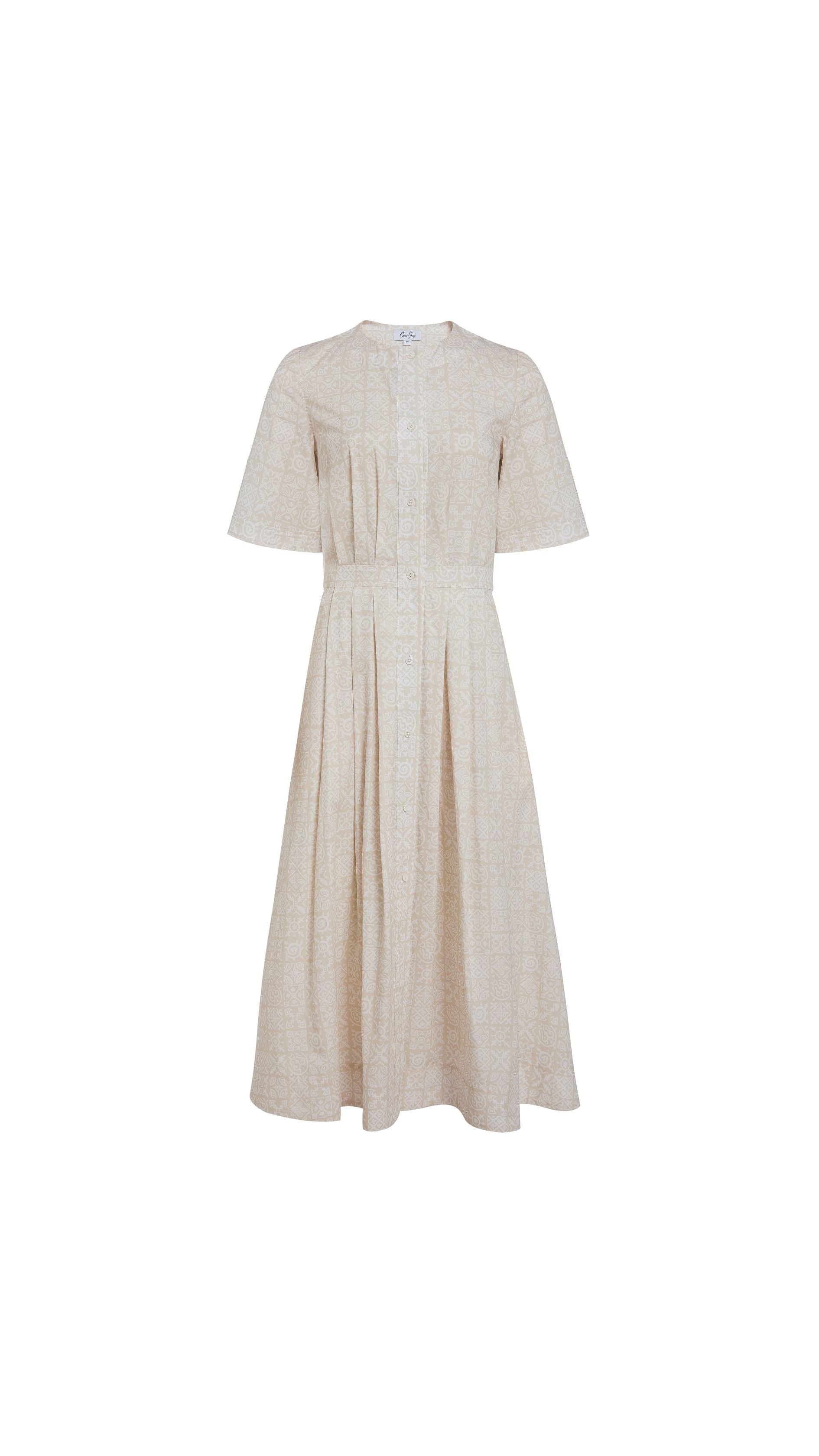 Sloan Dress in Beige Checkerboard
