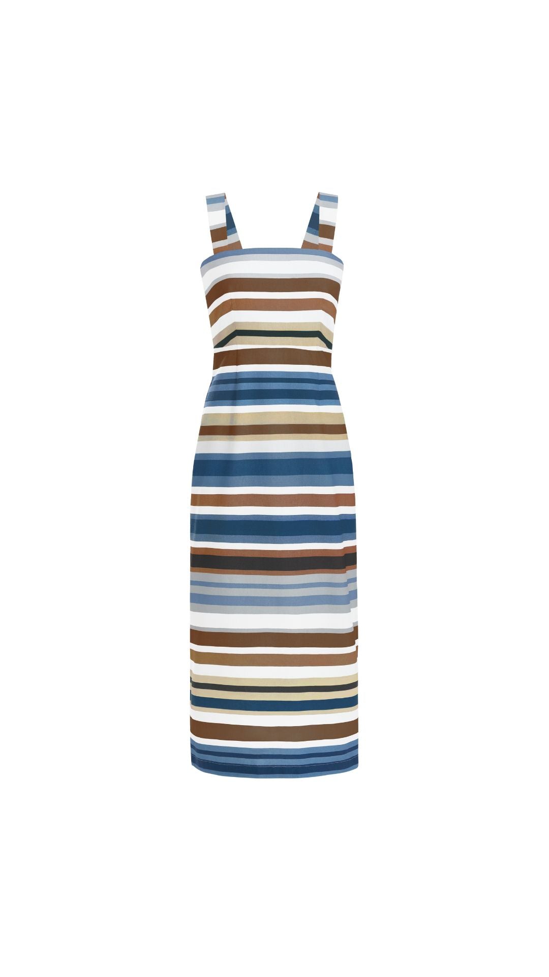 Long Slip Dress in Cool Stripe