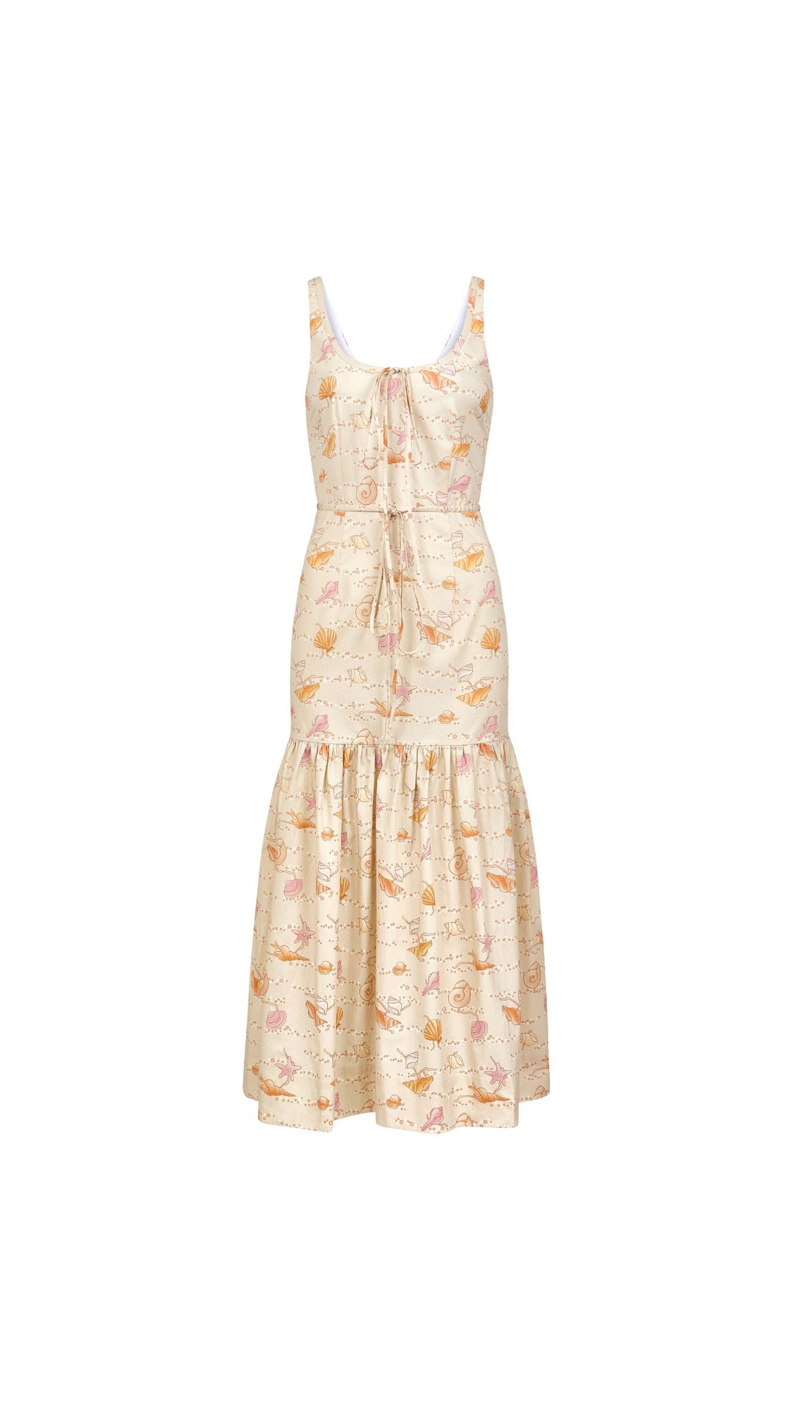 Double Drawstring Dress in Warm Shell