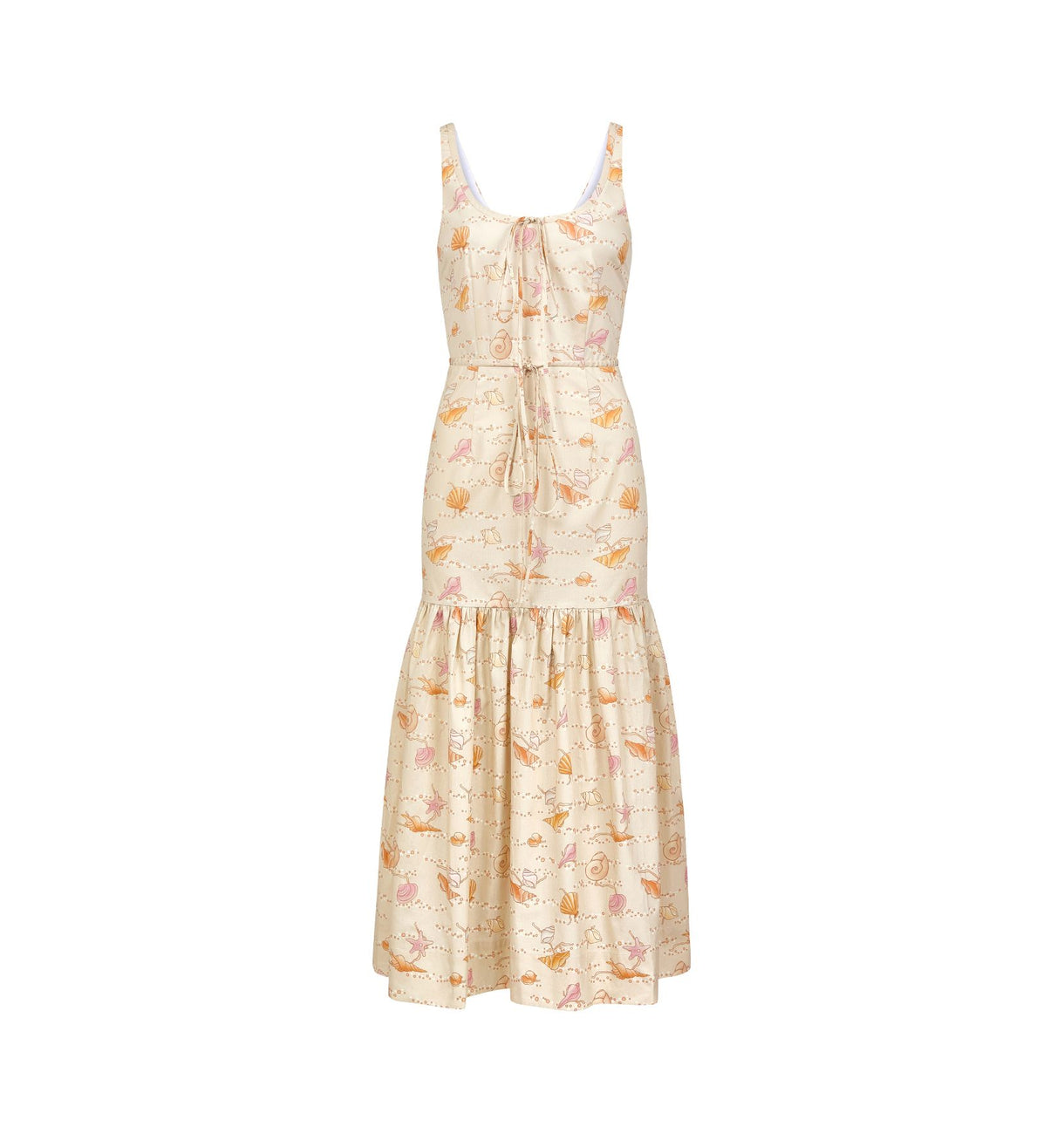 Double Drawstring Dress in Warm Shell