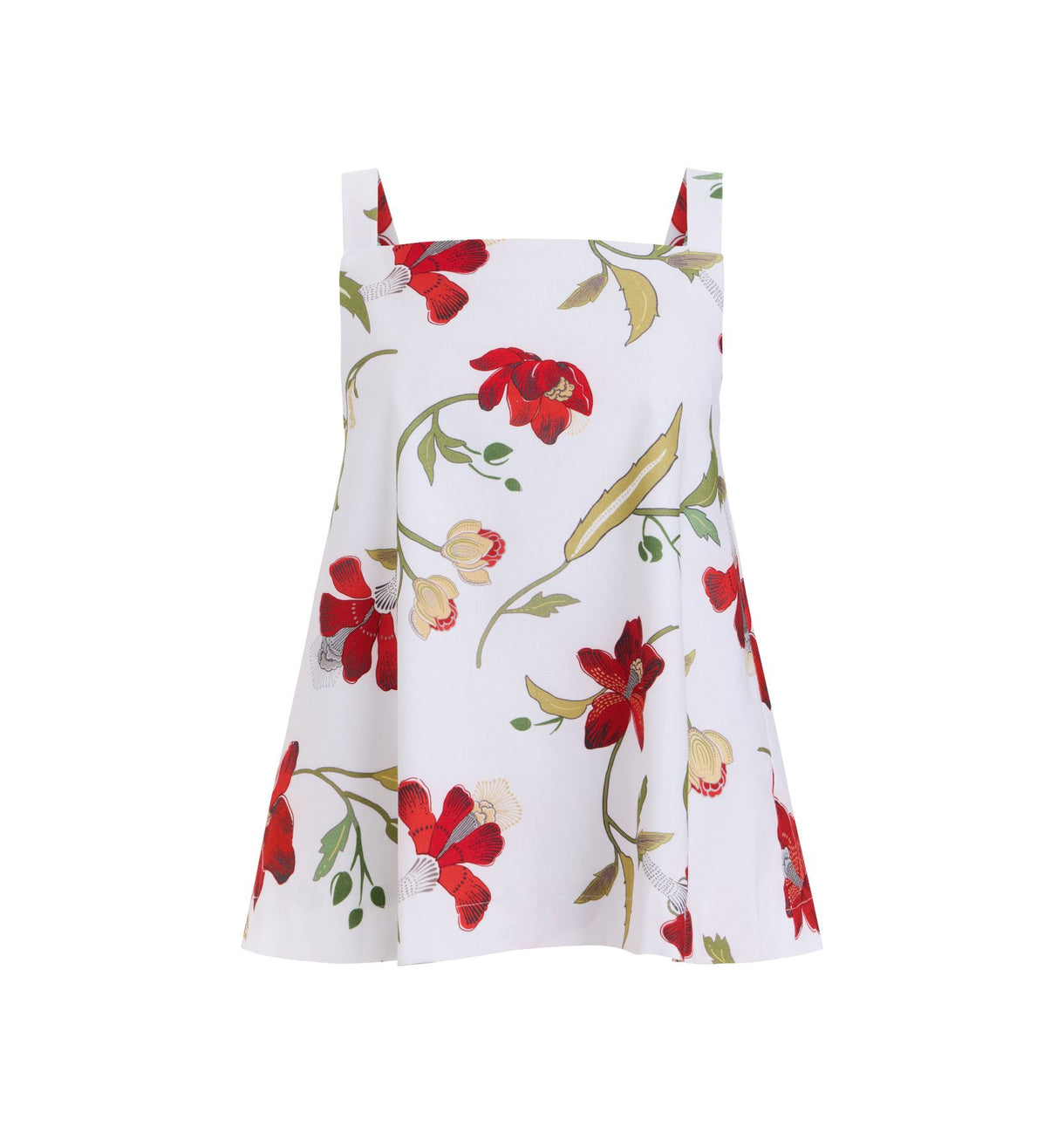 A-Line Top in Red Hibiscus