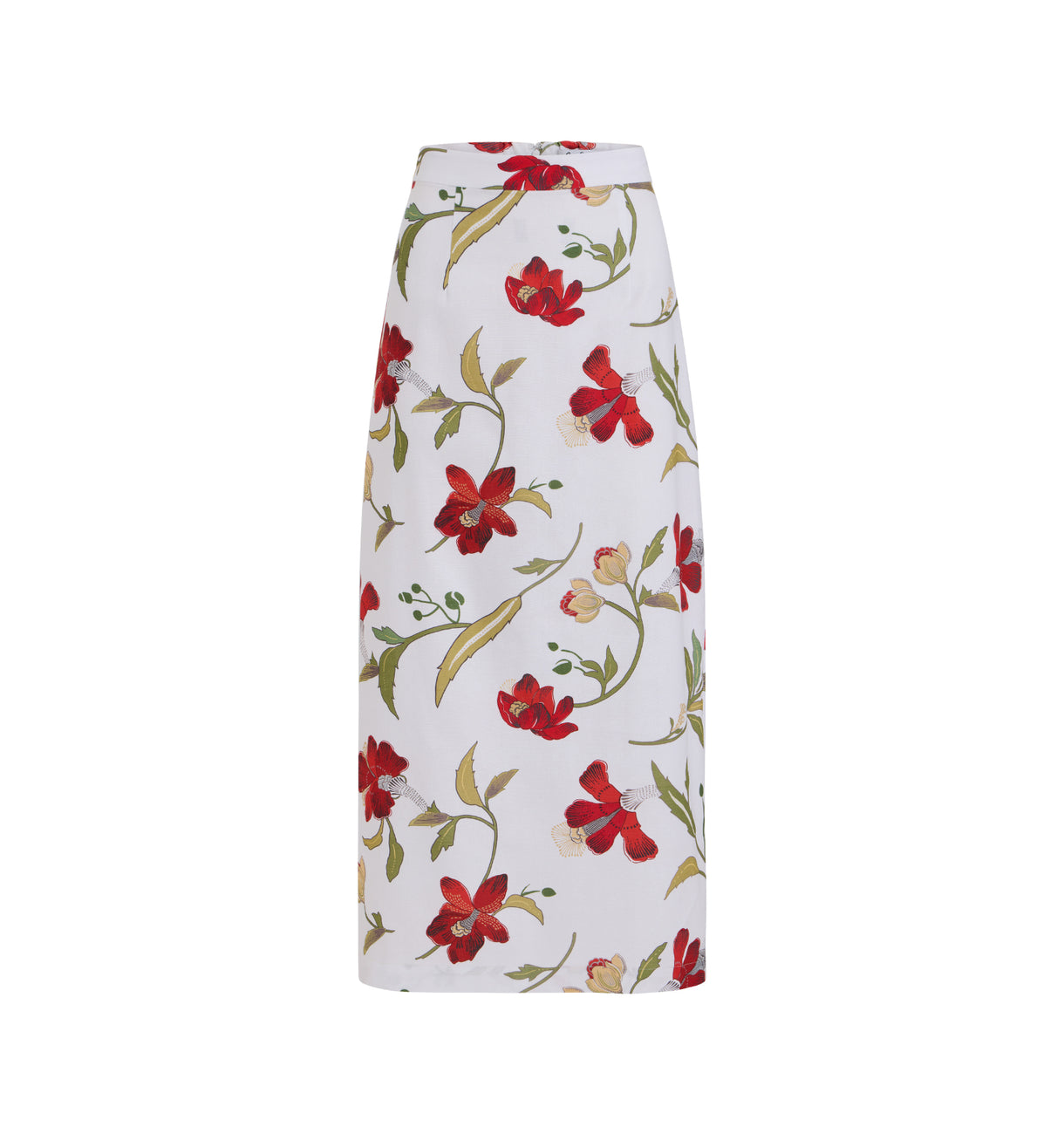 Pencil Skirt in Red Hibiscus