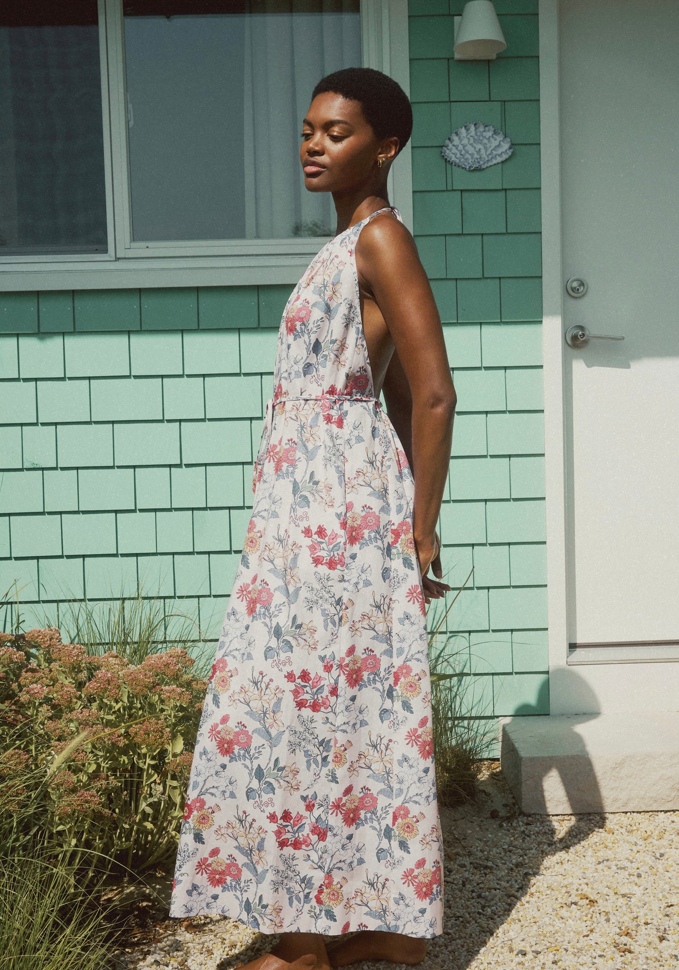 Halter Dress in Antique Floral
