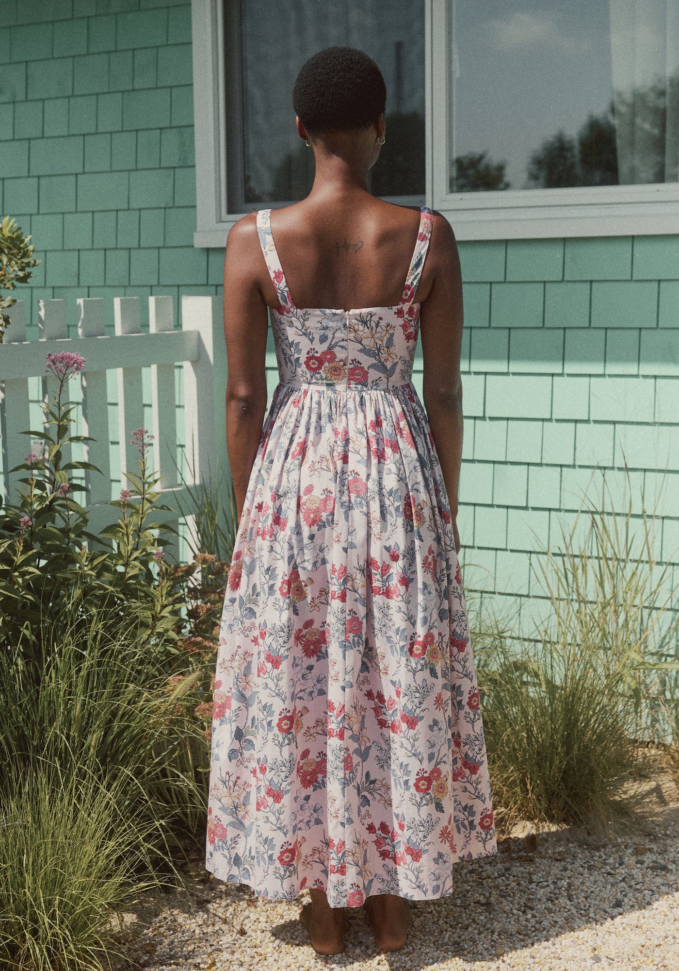 Scoop Neck Dress in Antique Floral