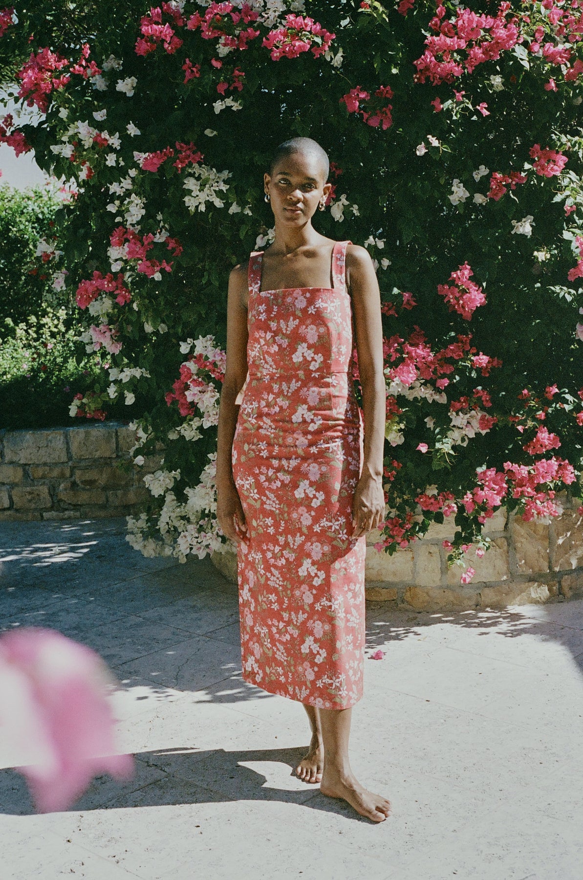 Pink floral slip dress hotsell