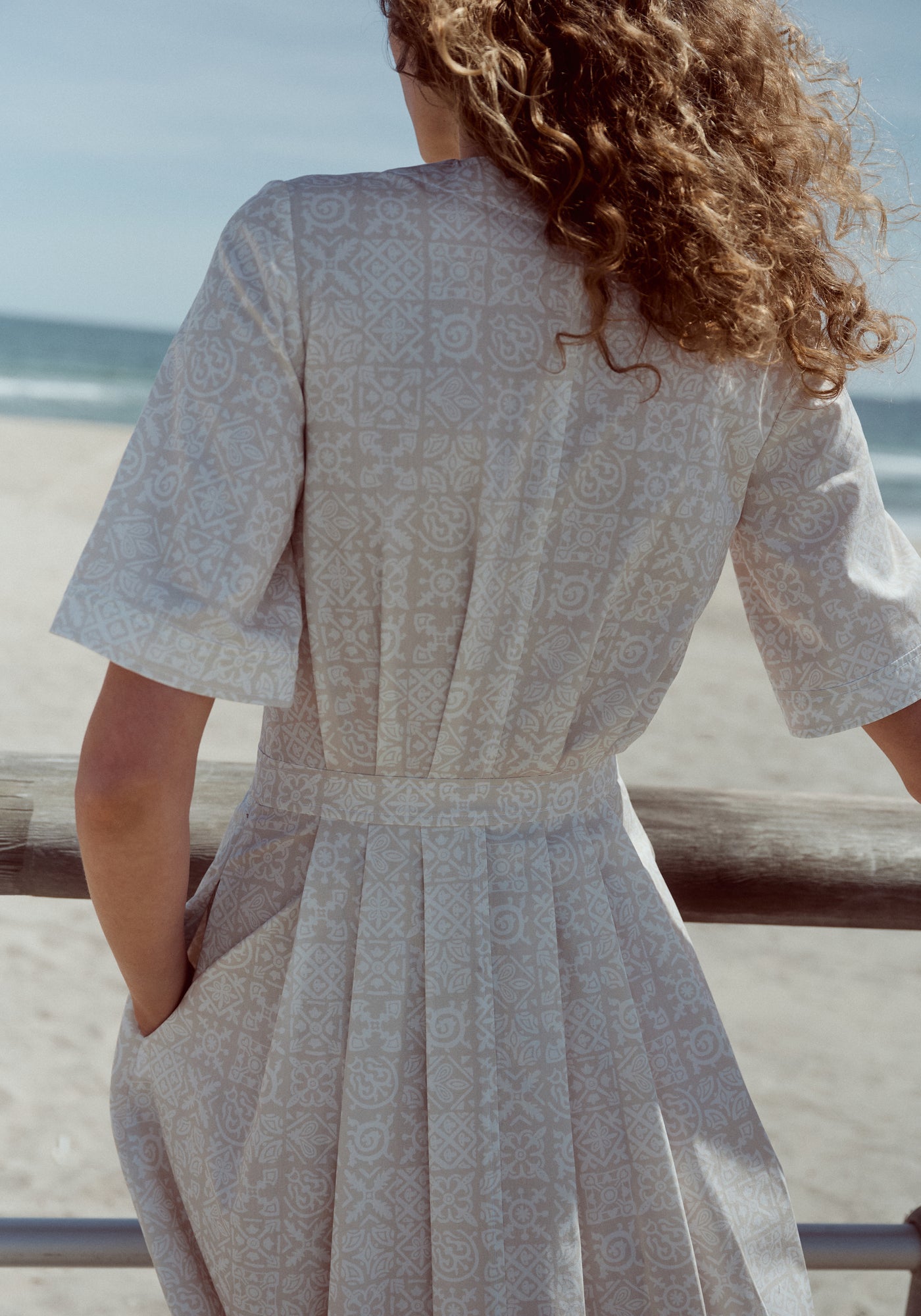 PREORDER: Sloan Dress in Beige Checkerboard