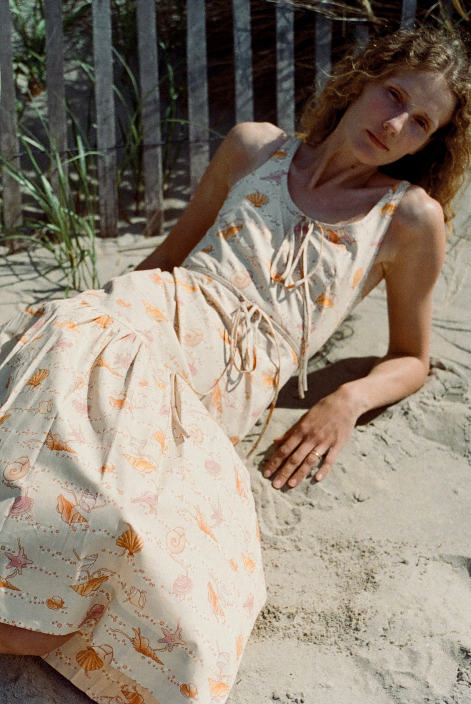 Double Drawstring Dress in Warm Shell