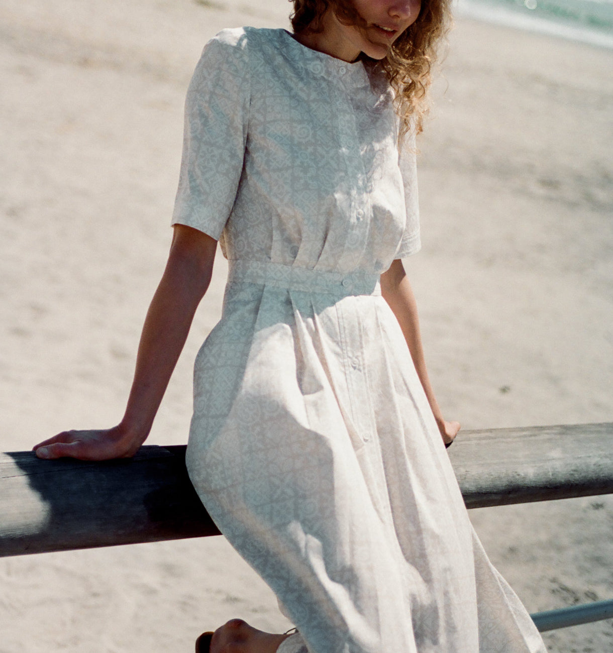 PREORDER: Sloan Dress in Beige Checkerboard