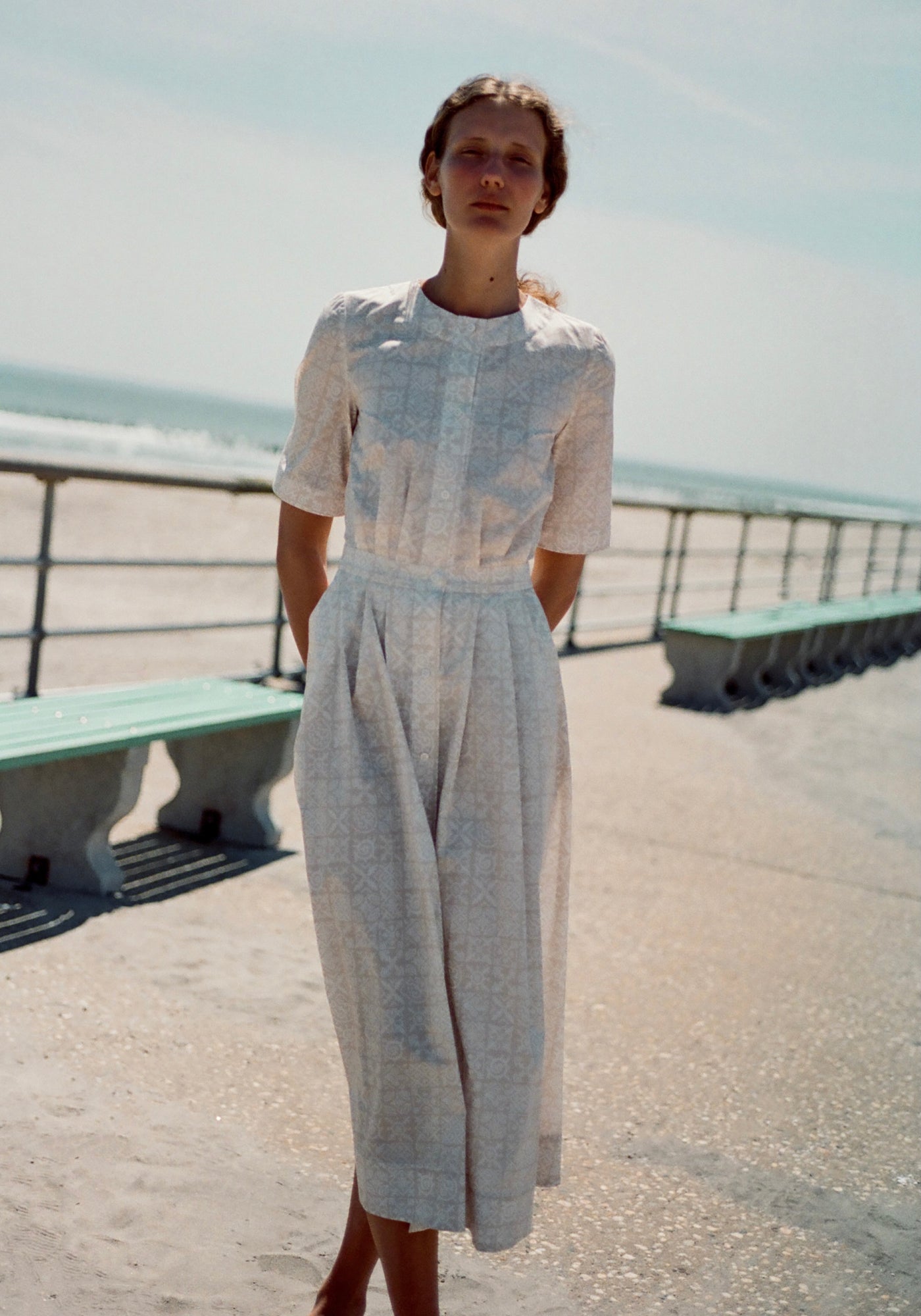 PREORDER: Sloan Dress in Beige Checkerboard