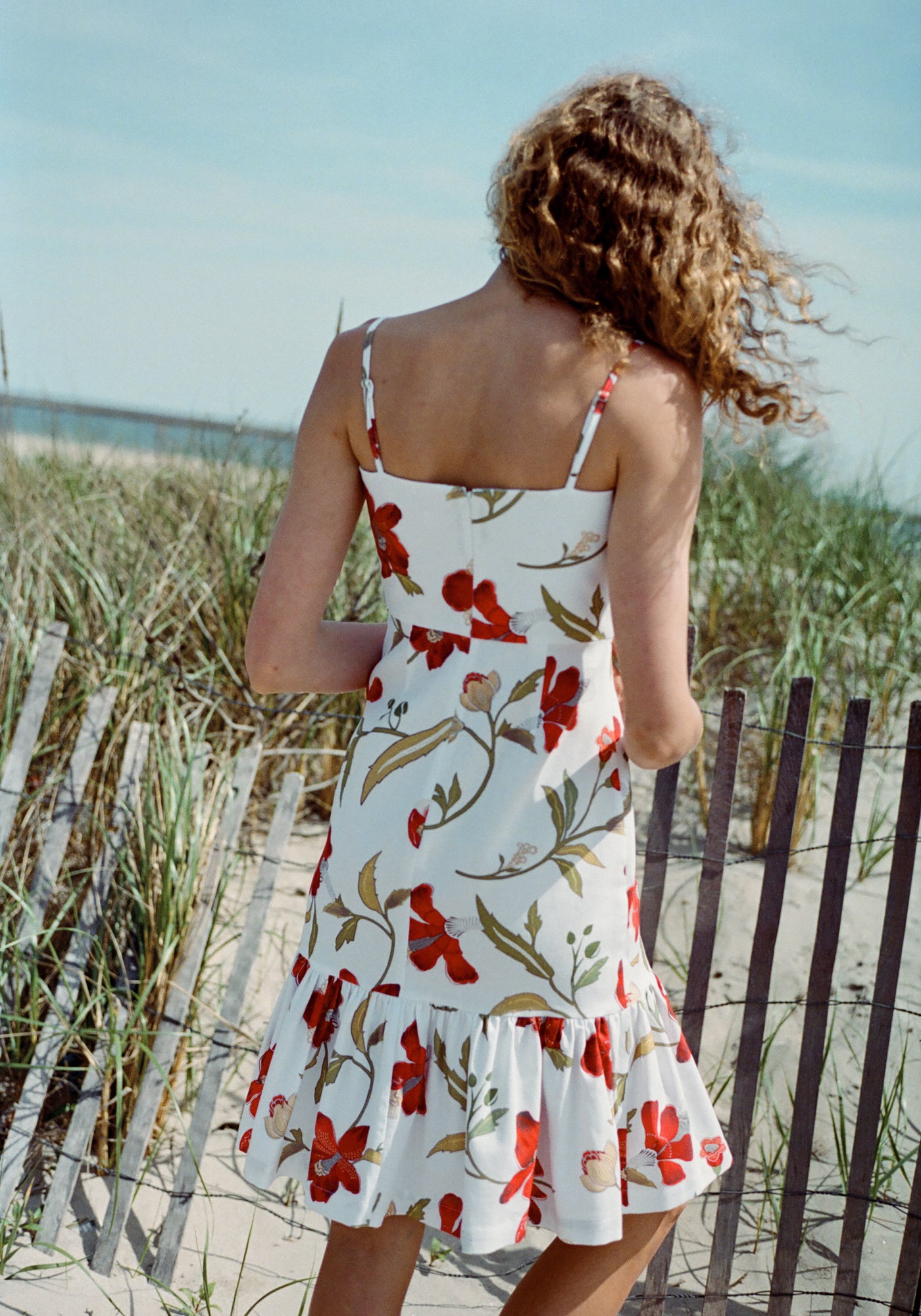 Georgia Dress in Red Hibiscus