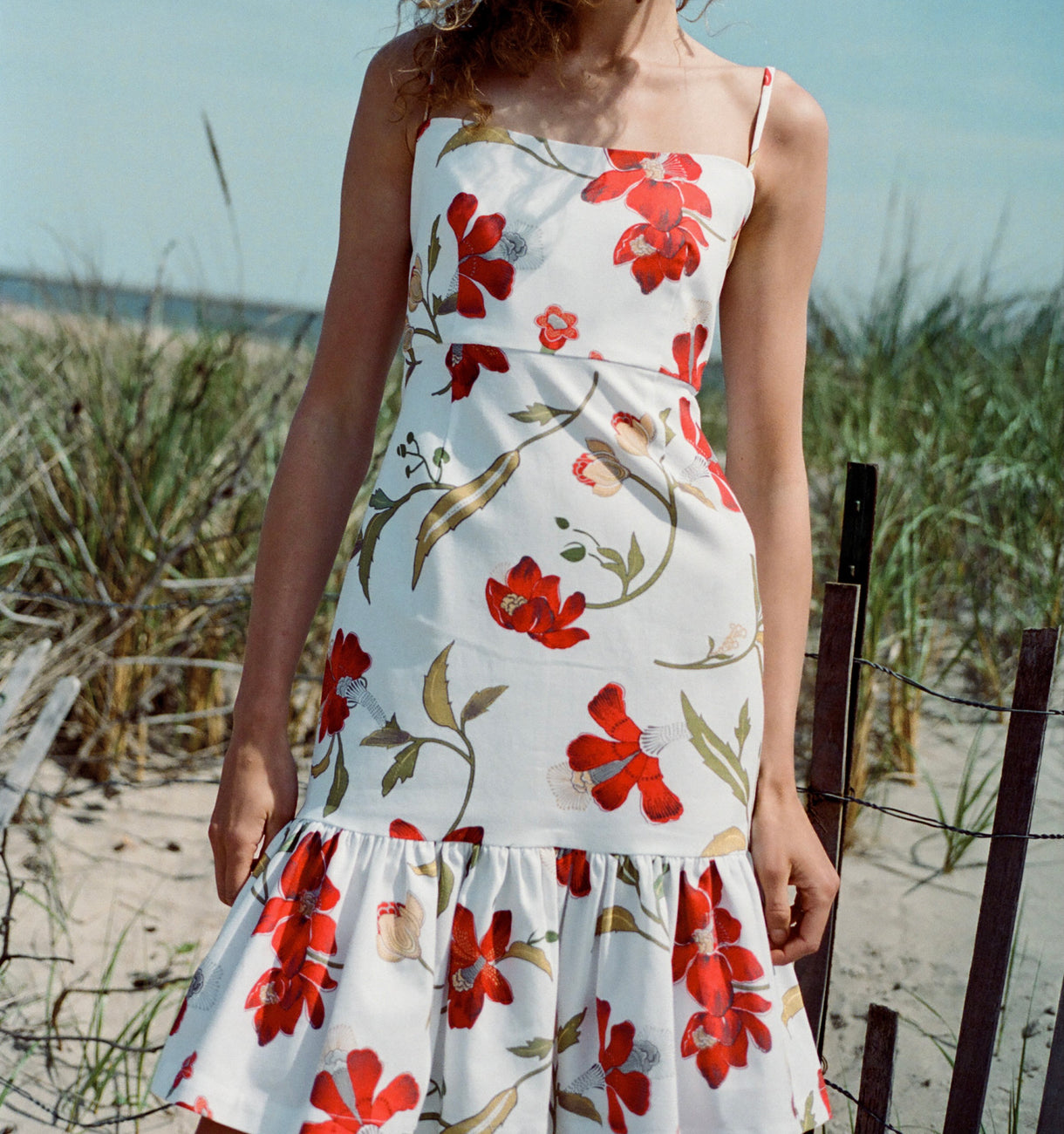 Georgia Dress in Red Hibiscus