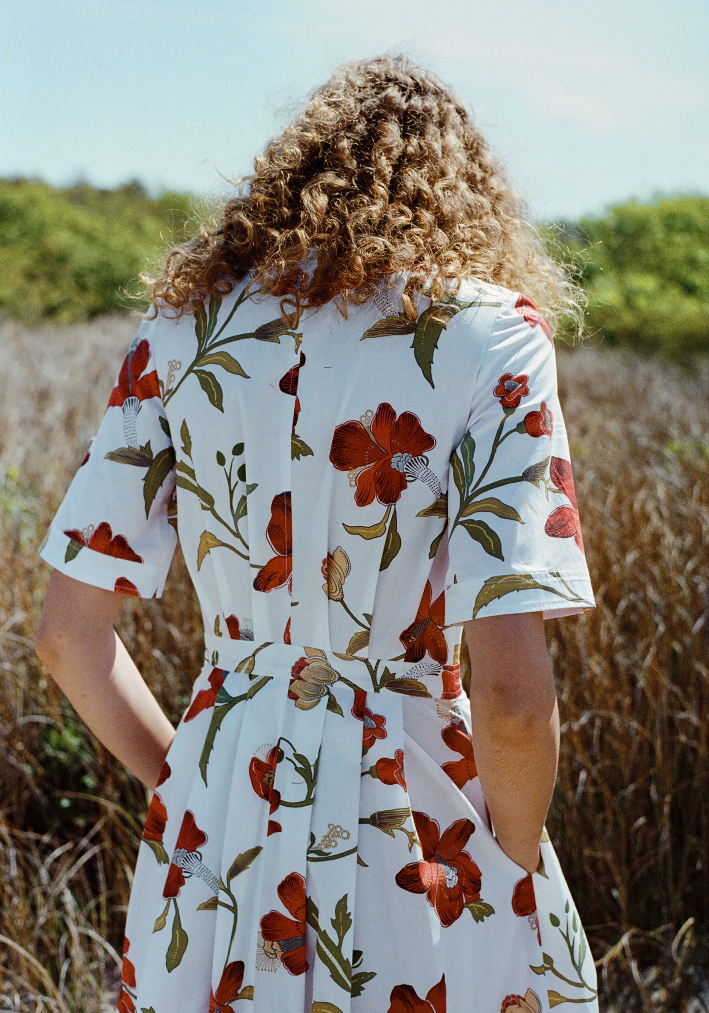 Sloan Dress in Red Hibiscus
