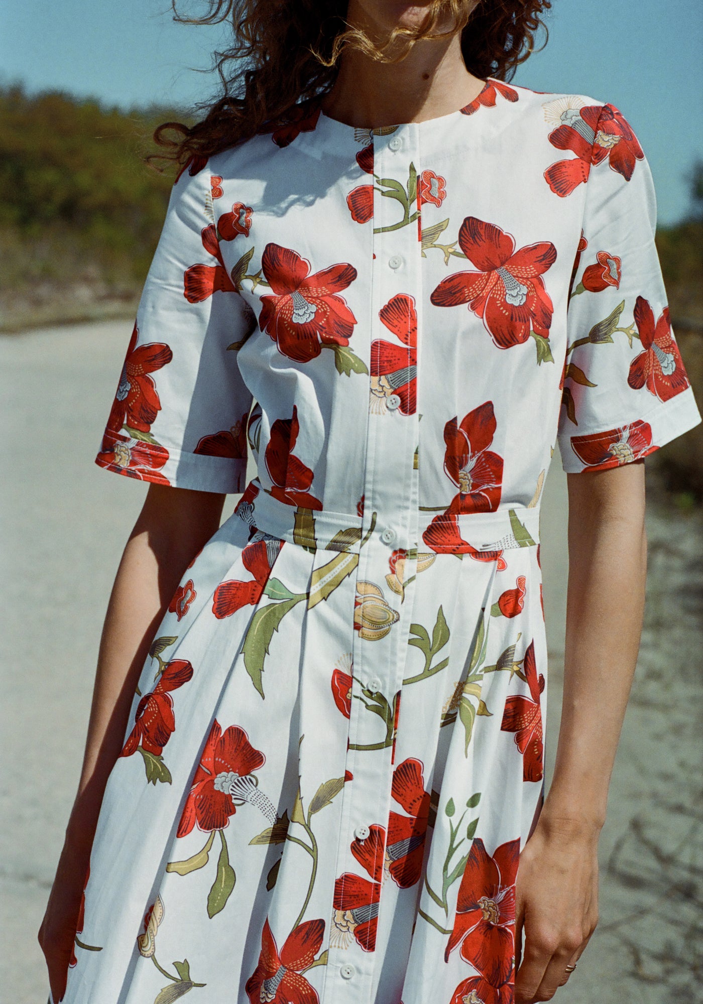 Sloan Dress in Red Hibiscus