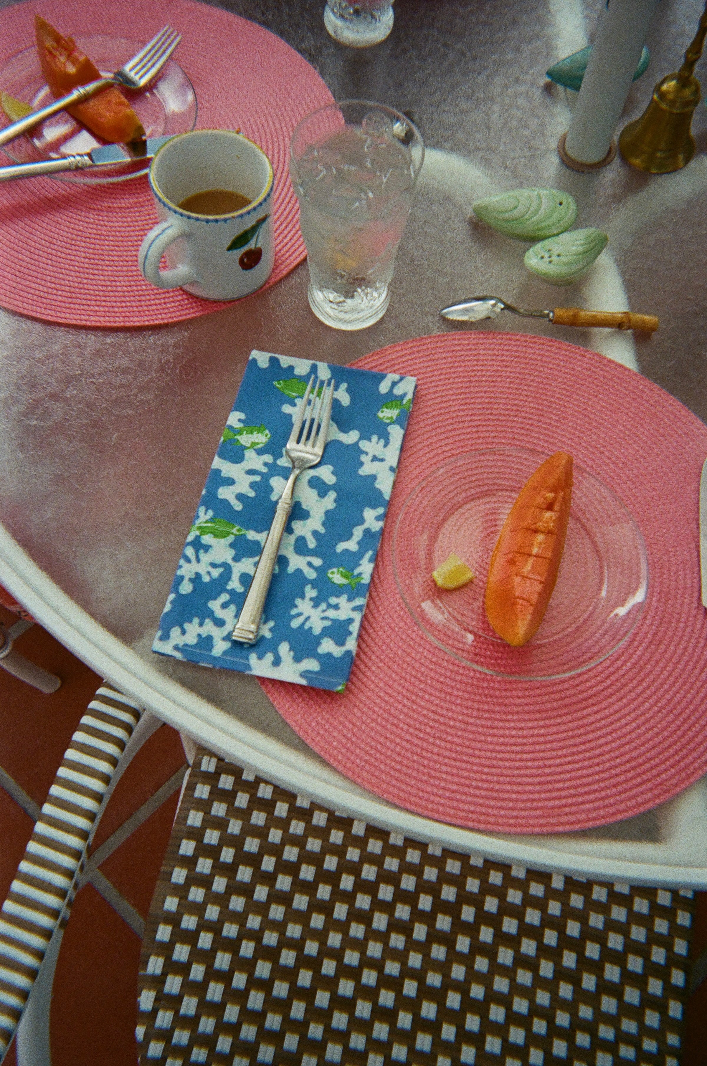Cotton Napkins in Blue Coral (Set of Four)