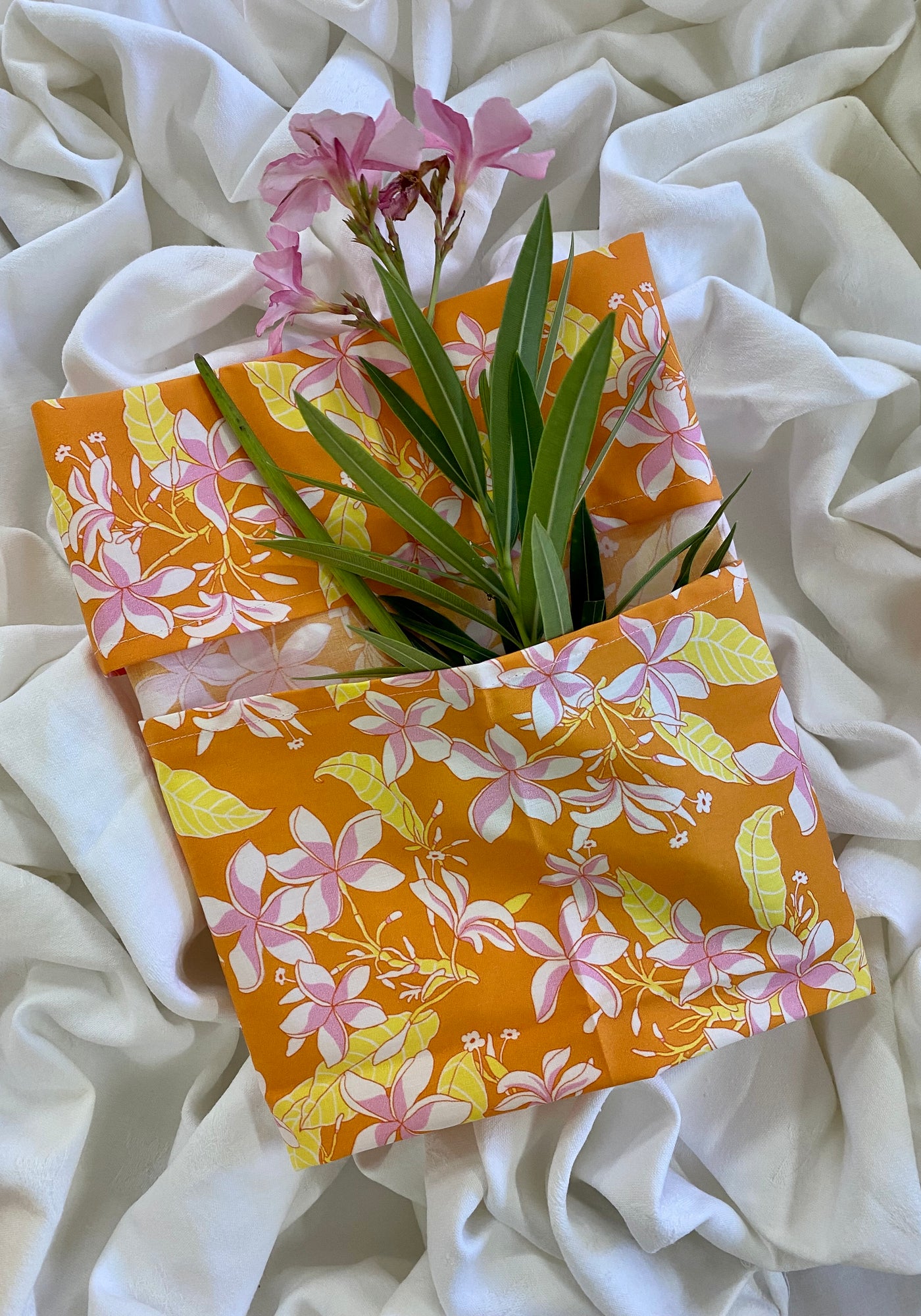 Cotton Napkins in Orange Frangipani (Set of Four)