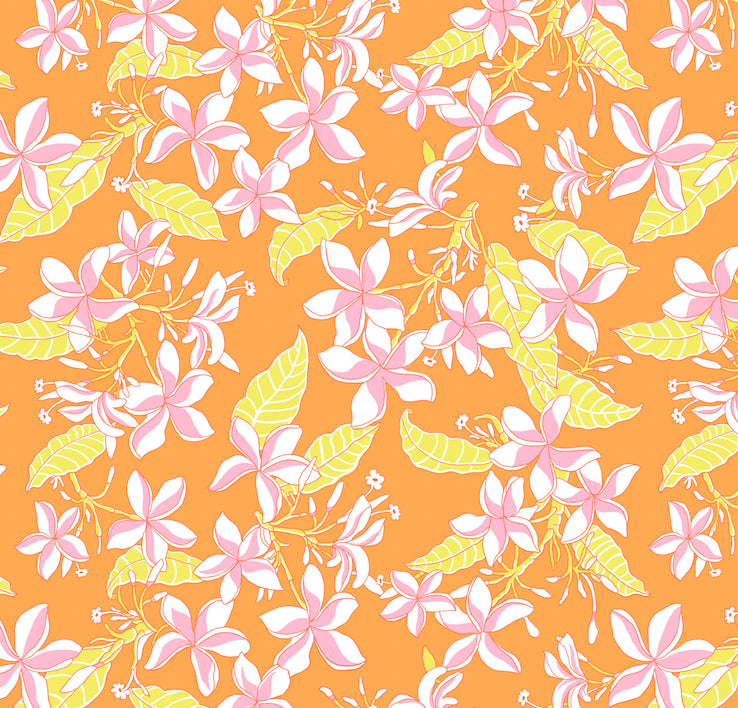 Cotton Napkins in Orange Frangipani (Set of Four)