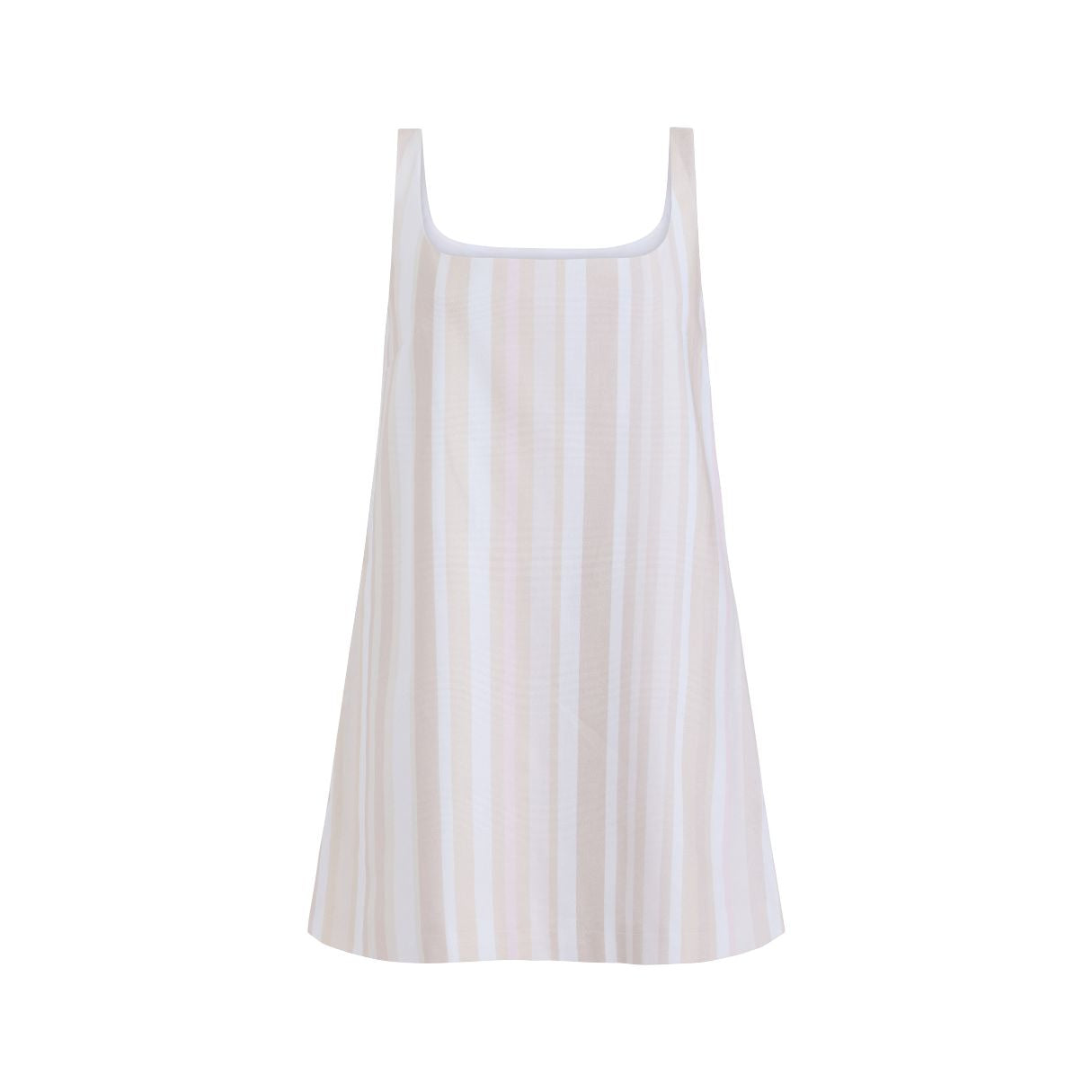 Cappie Mini Dress in Beige Stripe