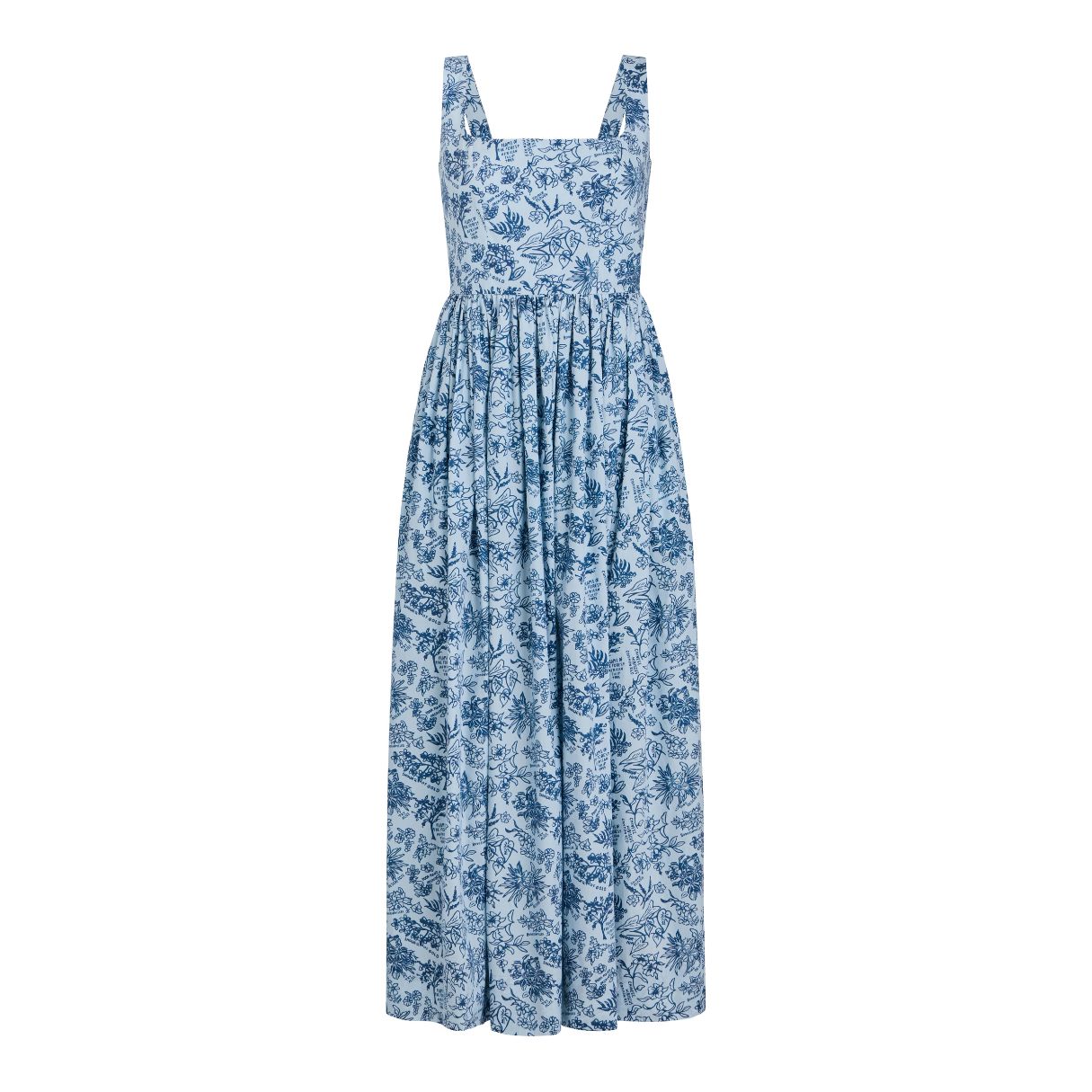 Scoop Neck Dress in Blue Flora