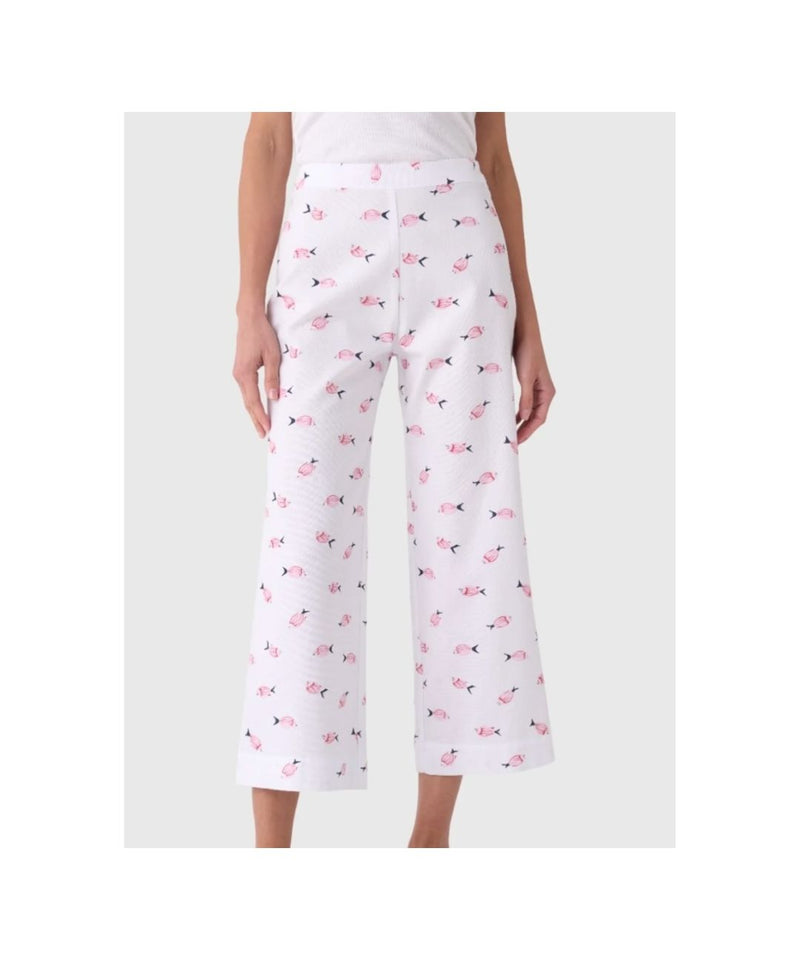 High-Waisted, Wide-Leg Pants in Vintage Pink Fish