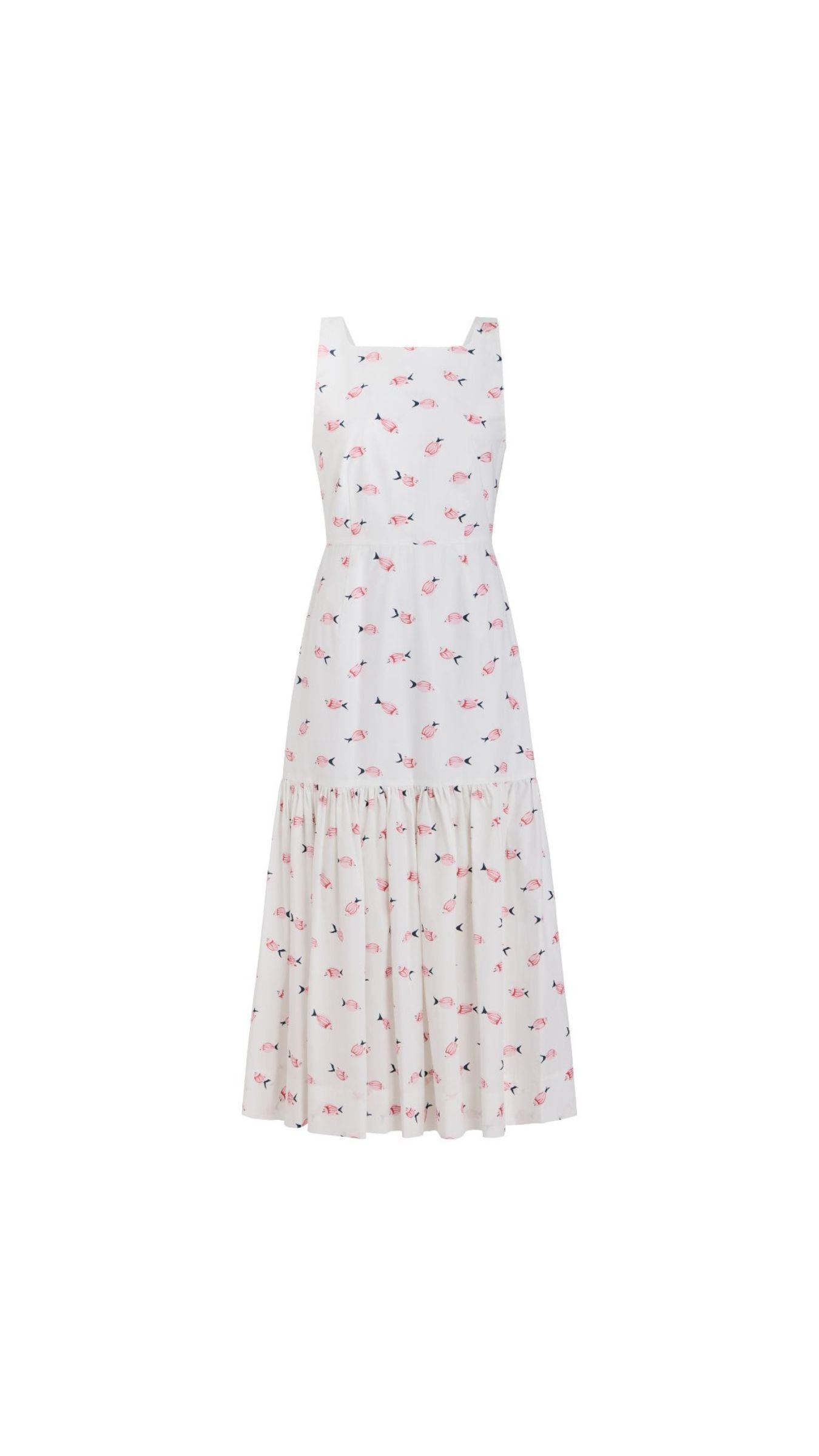 Low-Back Dress in Vintage Pink Fish