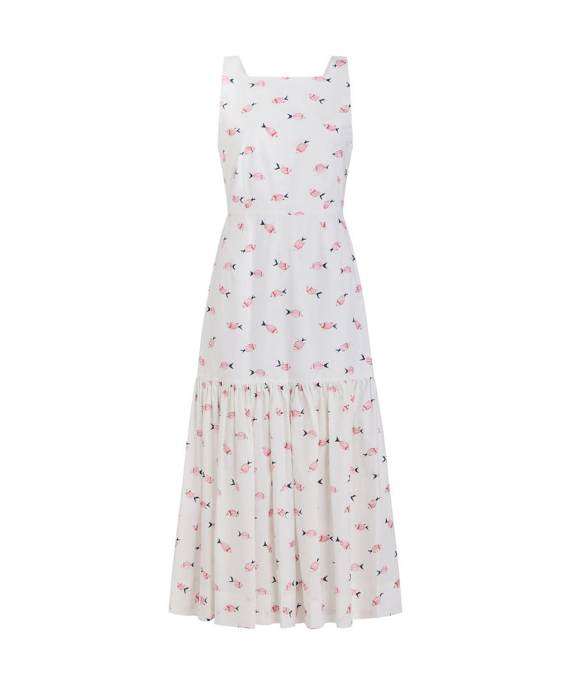 Low-Back Dress in Vintage Pink Fish