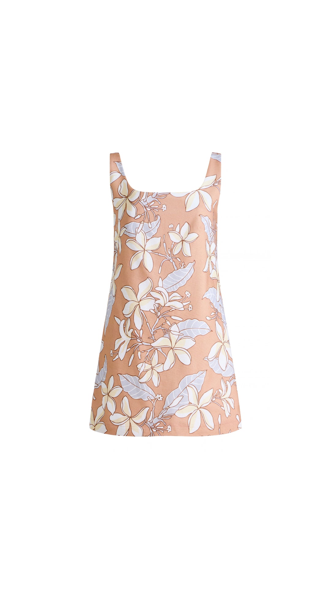 Cappie Mini Dress in Brown Frangipani
