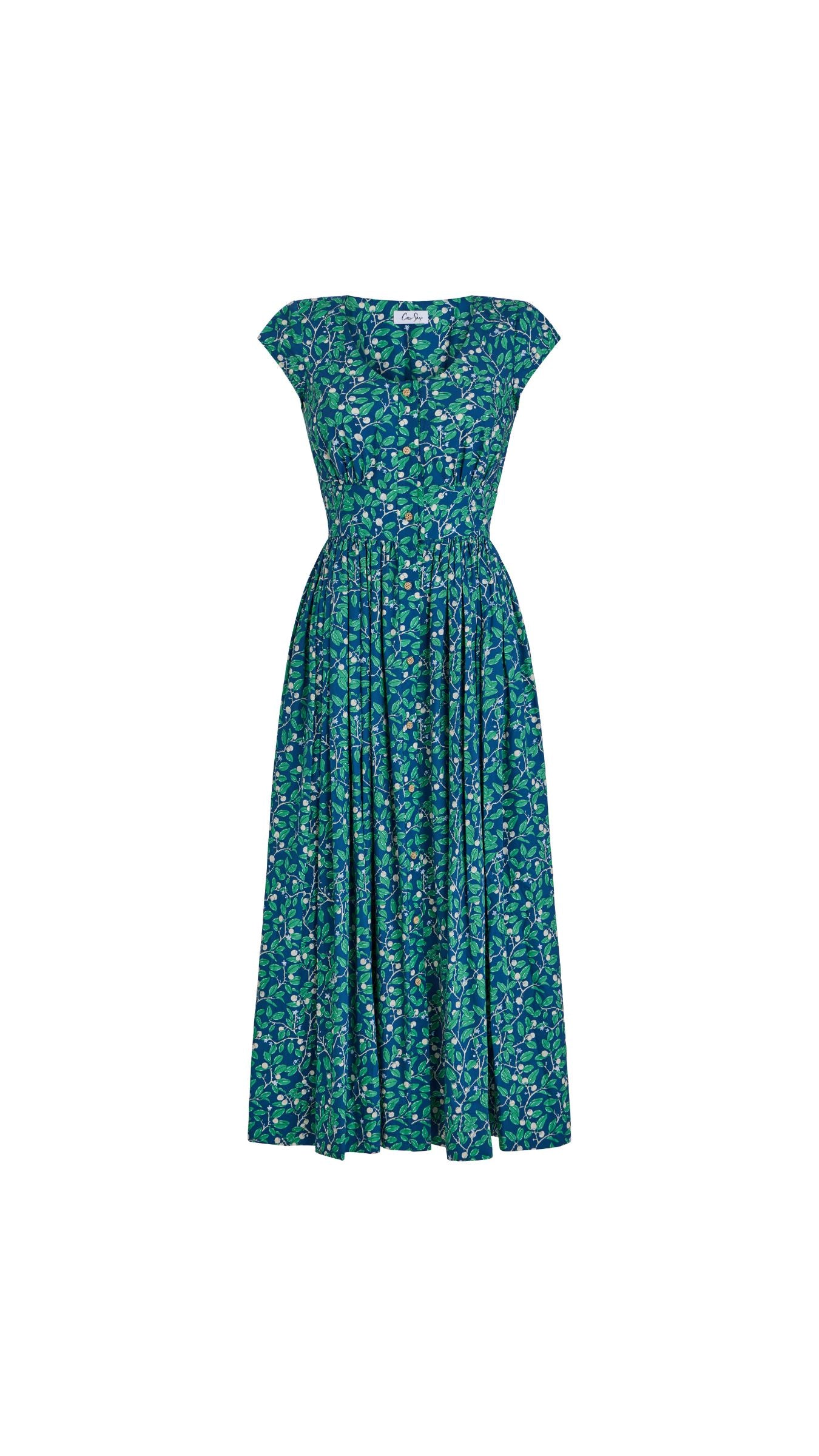 Mary Dress in Dark Blue Limes
