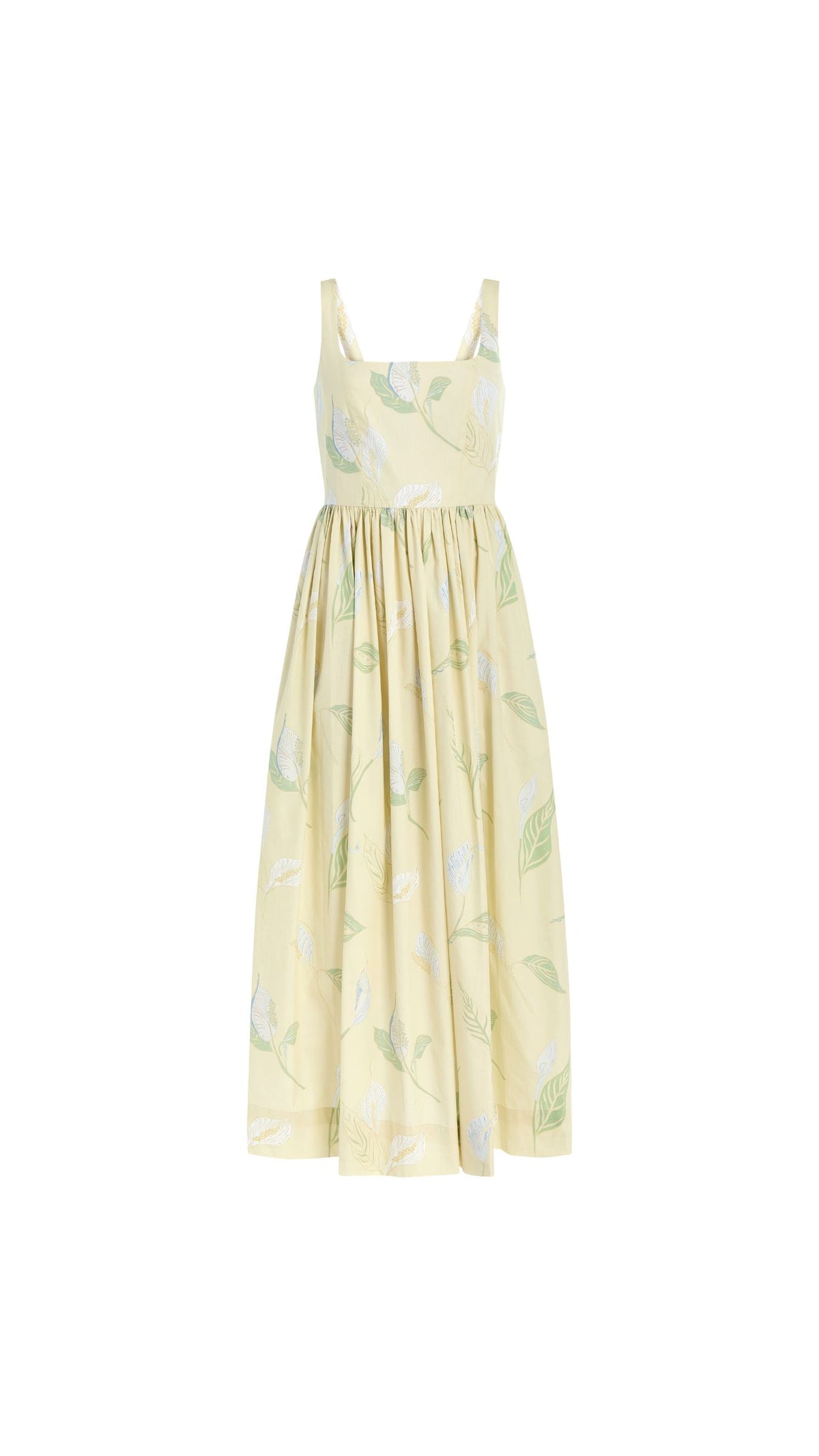 Scoop Neck Dress in Lime Peace Lily